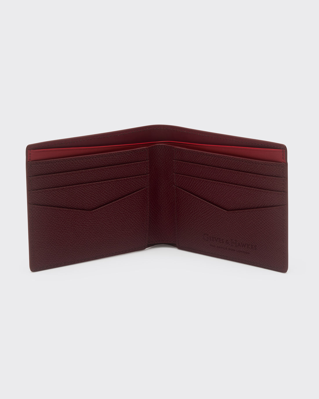 Billfold Saffiano Leather Wallet Burgundy