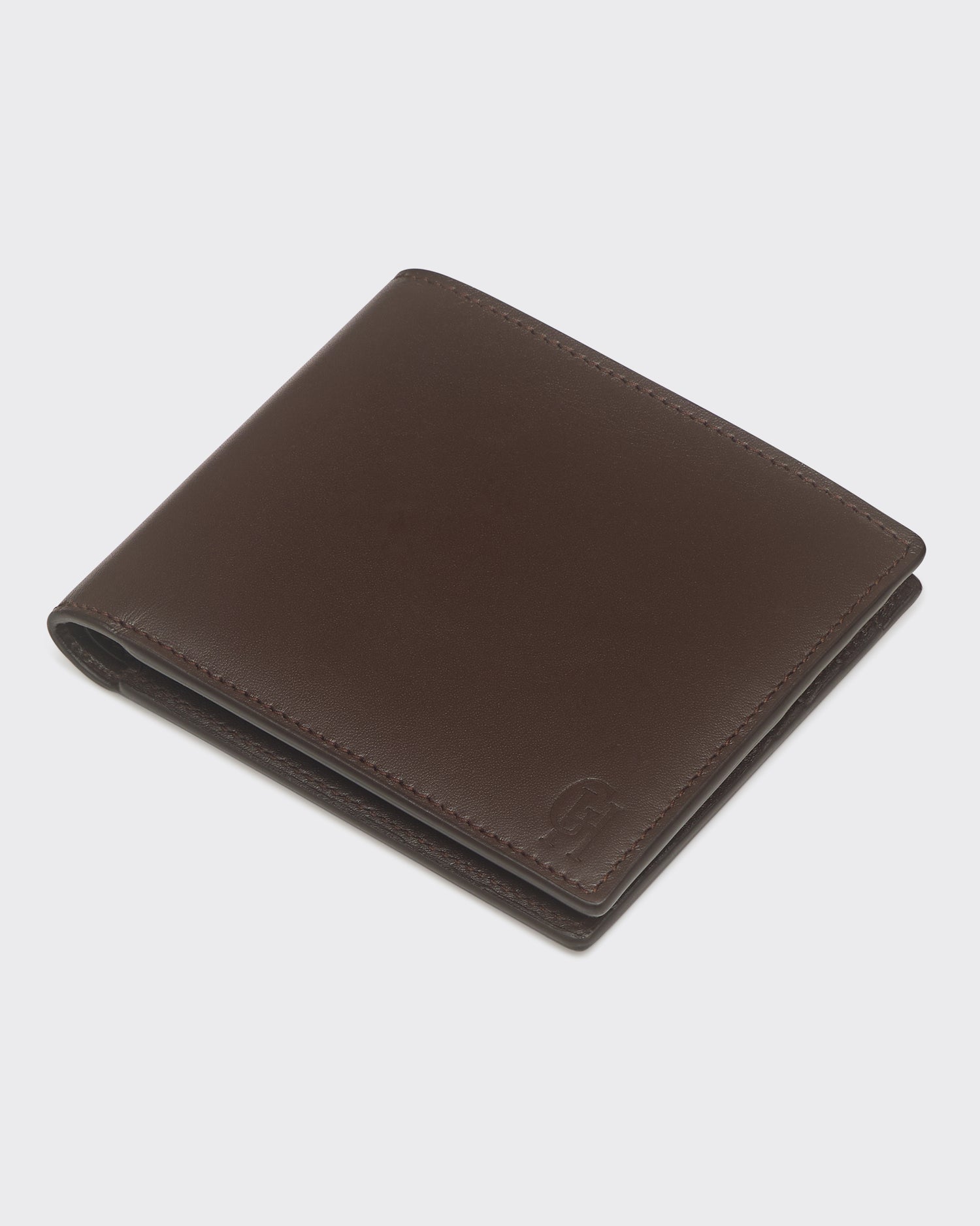 Billfold Calf Leather Wallet Brown