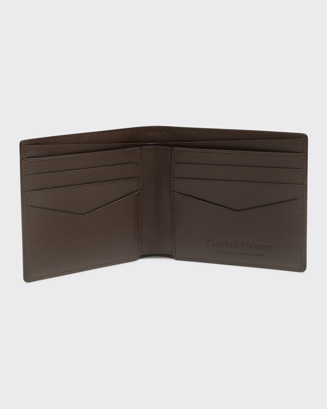 Billfold Calf Leather Wallet Brown