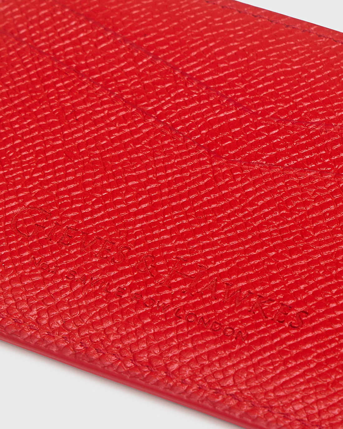 Leather Saffiano Leather Card Case Red