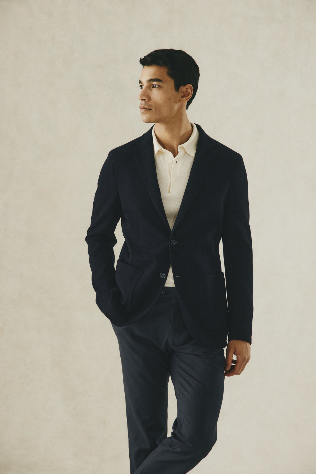 Jervoise Navy Jersey Blazer