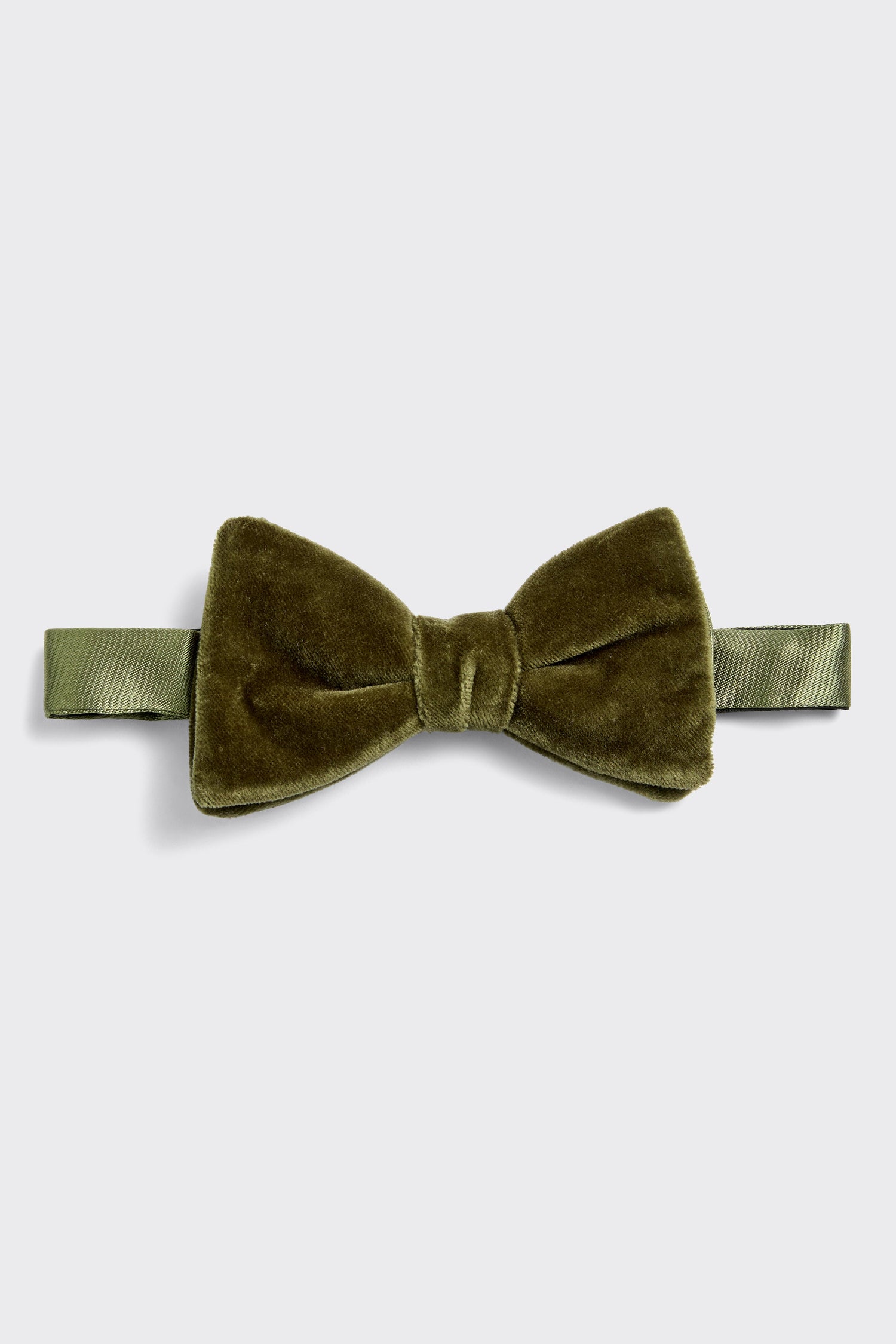 Lathom Bow Tie Moss Green Velvet Pre-Tied