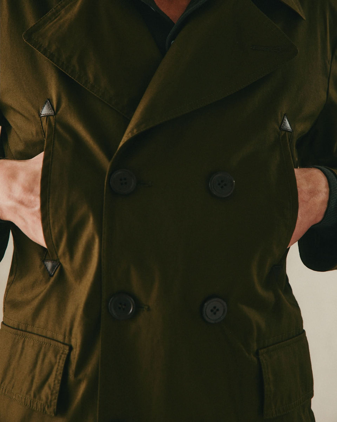 Hawkes Cotton Peacoat - Khaki