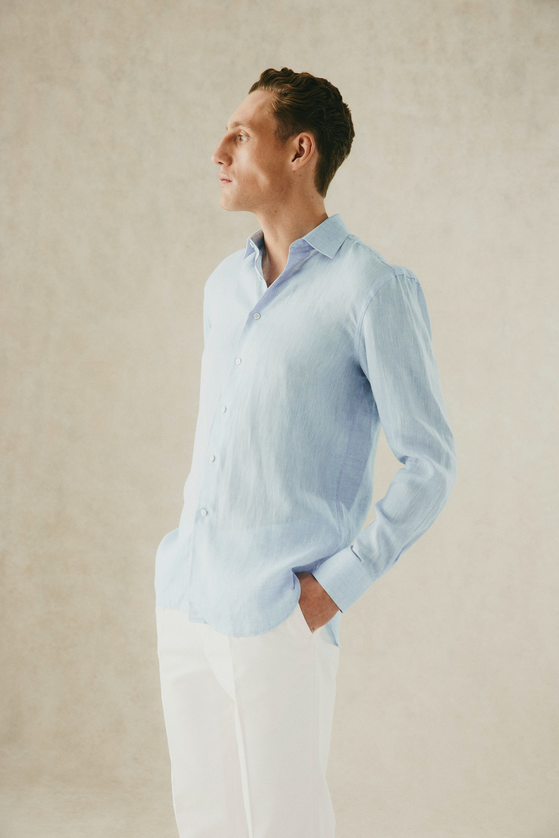 Henderson Linen Shirt Light Blue