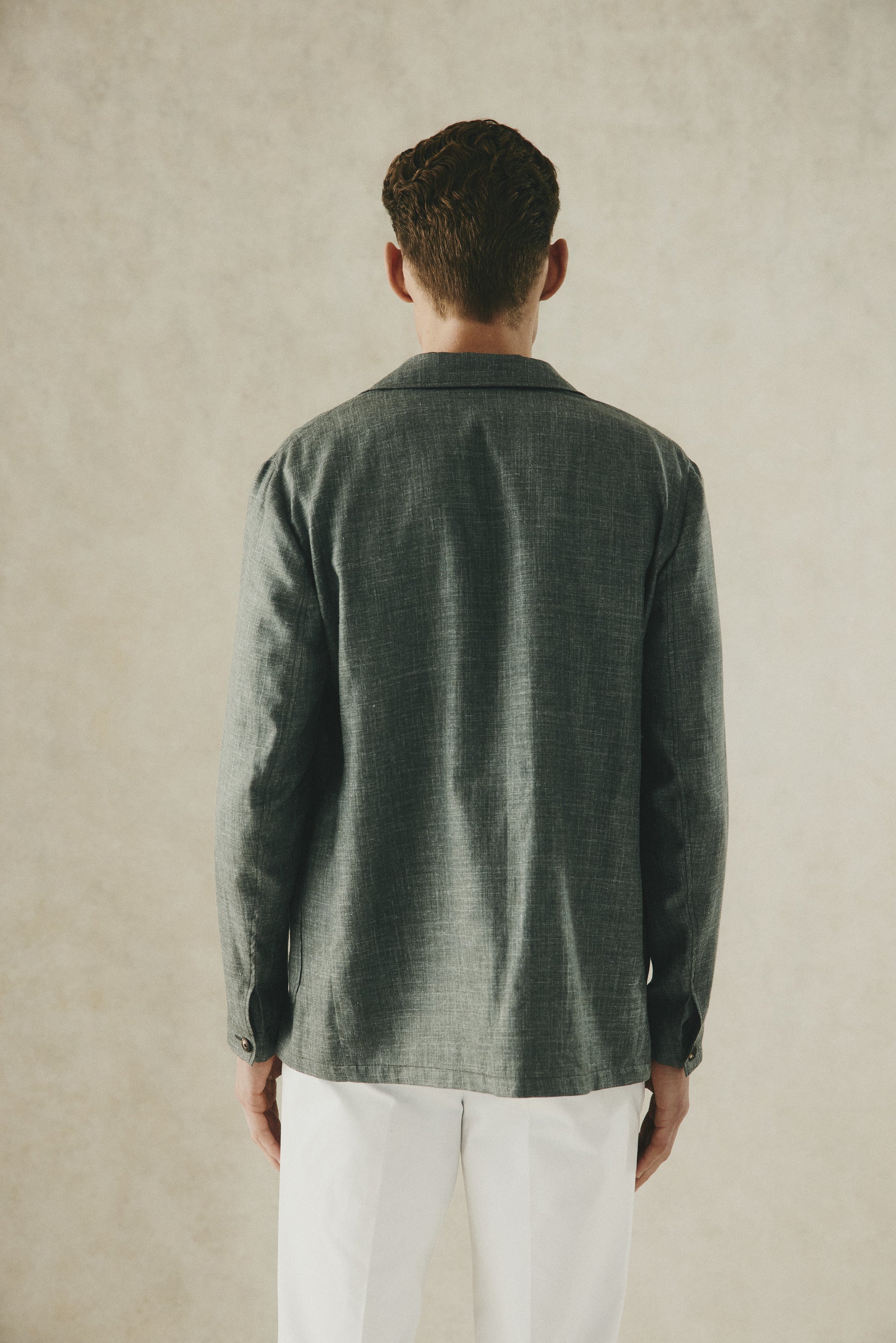 Carey Textured Overshirt Khaki