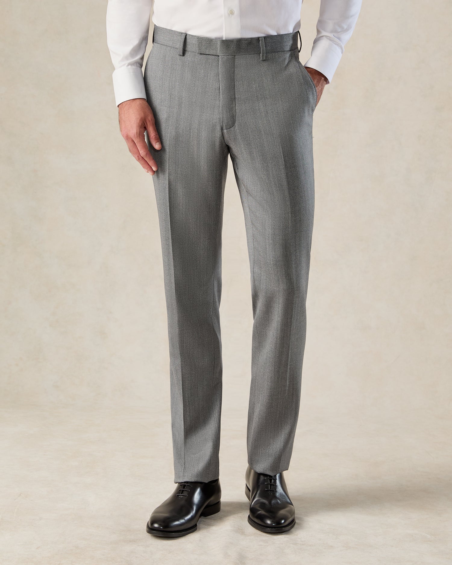 Garbett Grey Wool Herringbone 2-Piece Suit