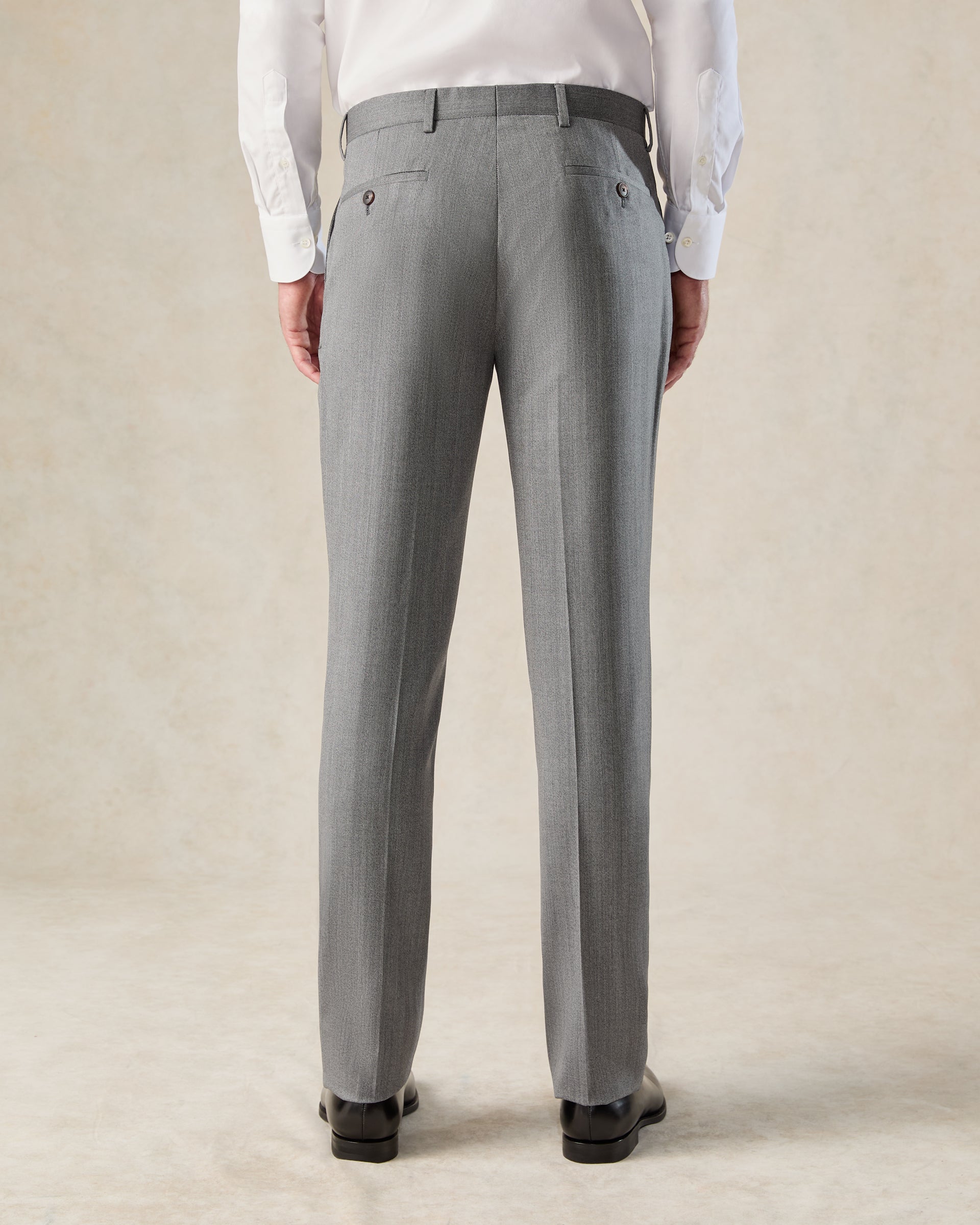 Garbet Wool Herringbone Suit Trouser Grey