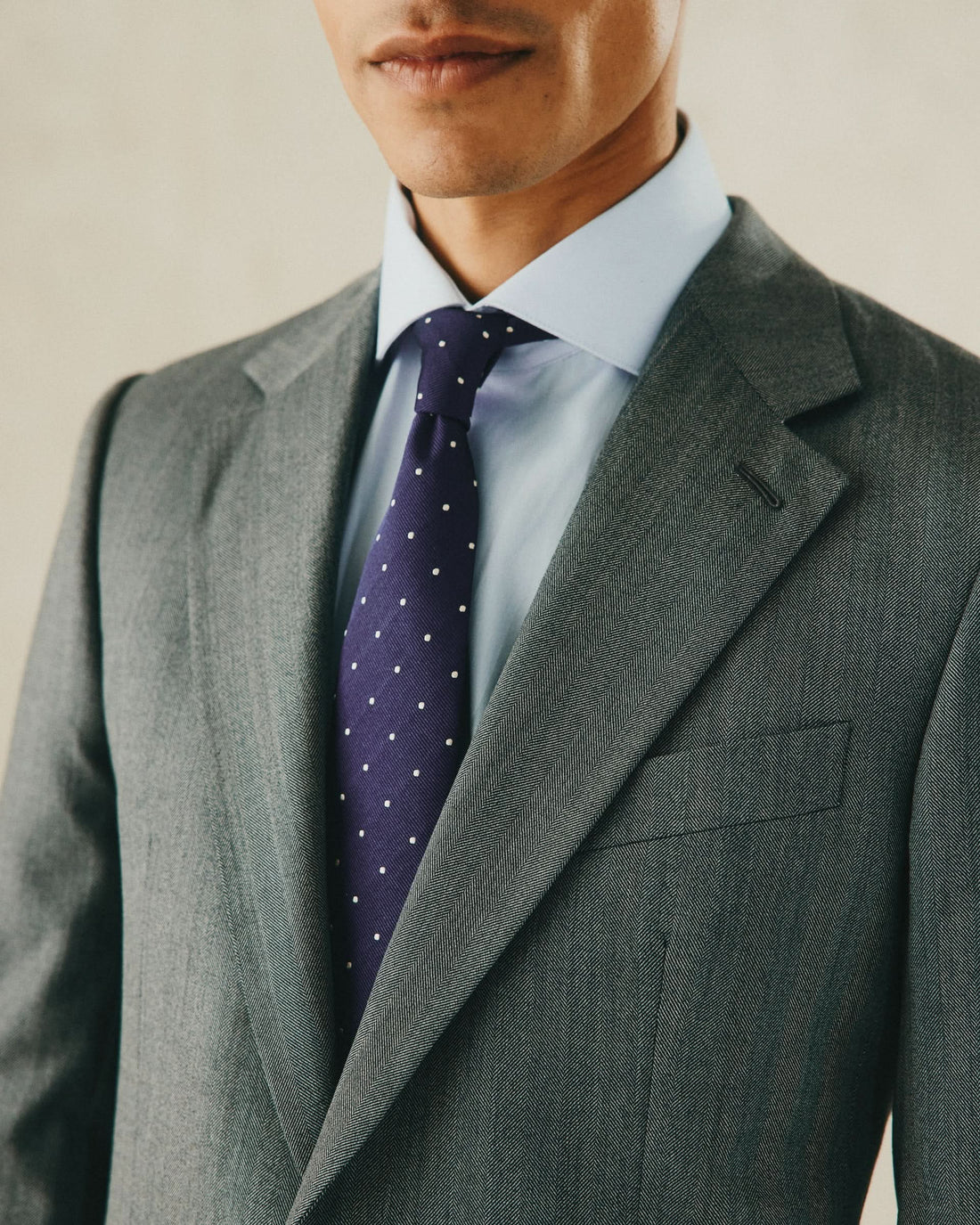 Garbett Grey Wool Herringbone Suit Jacket