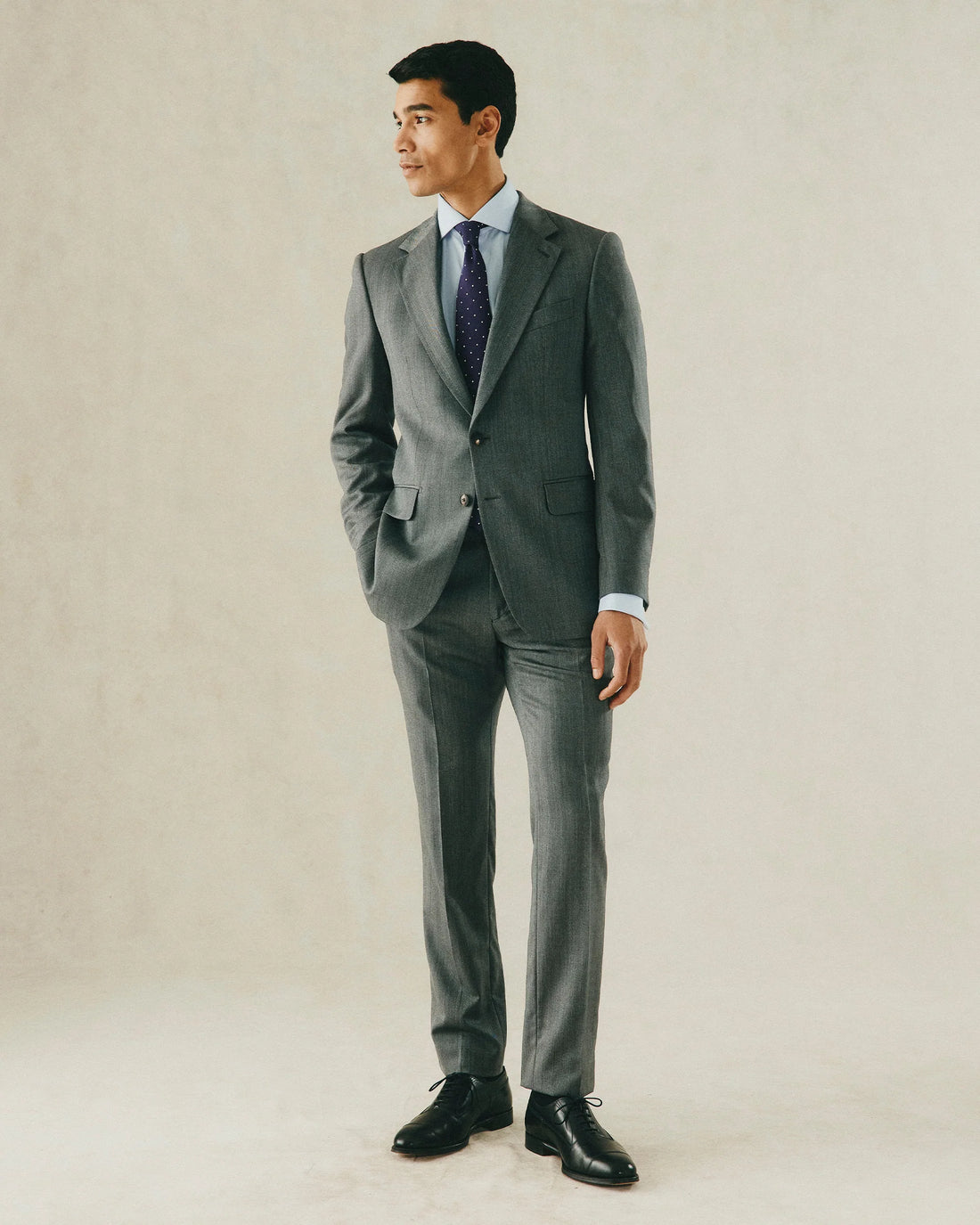 Garbett Grey Wool Herringbone 2-Piece Suit [Available as separates]