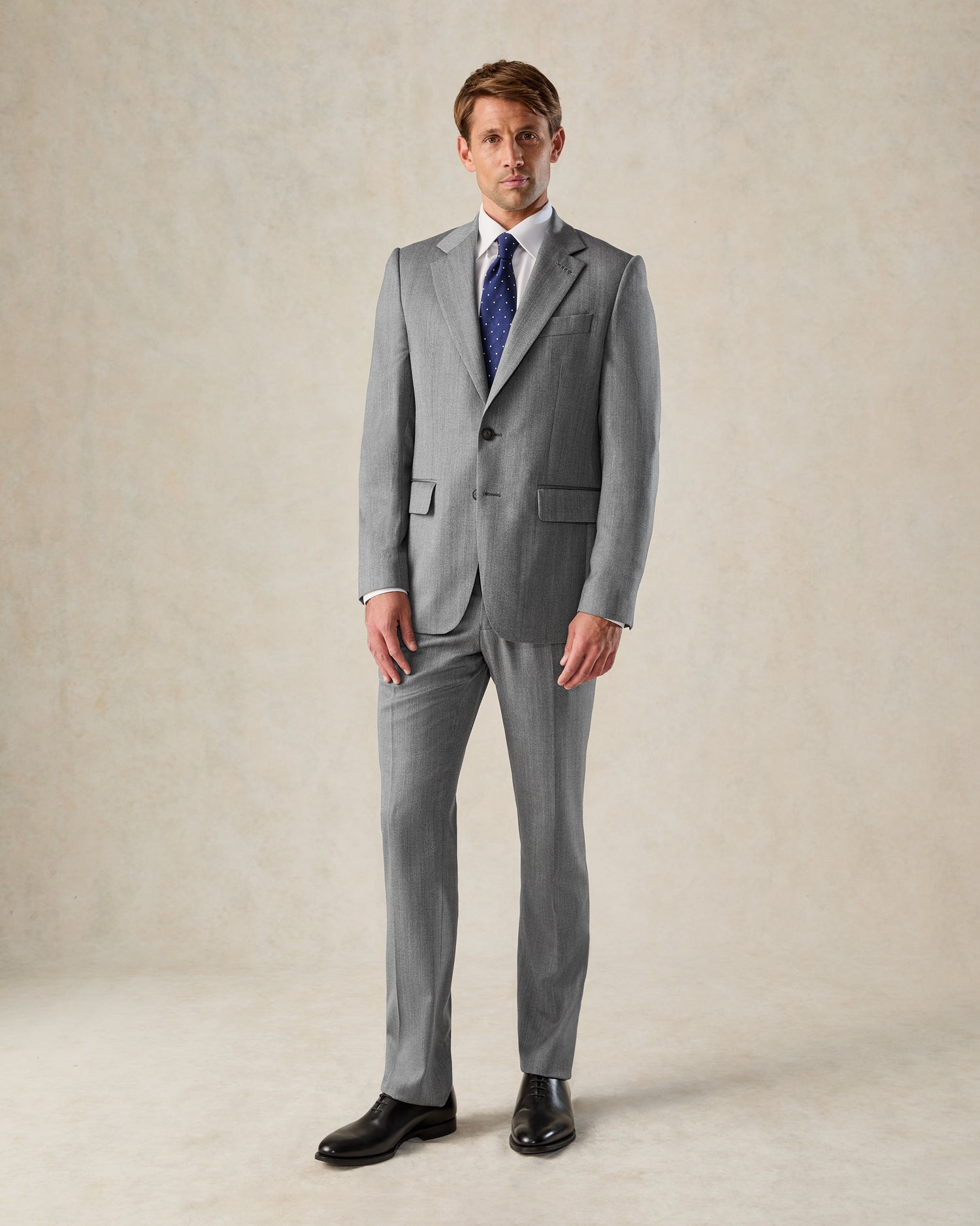 Garbett Grey Wool Herringbone Suit