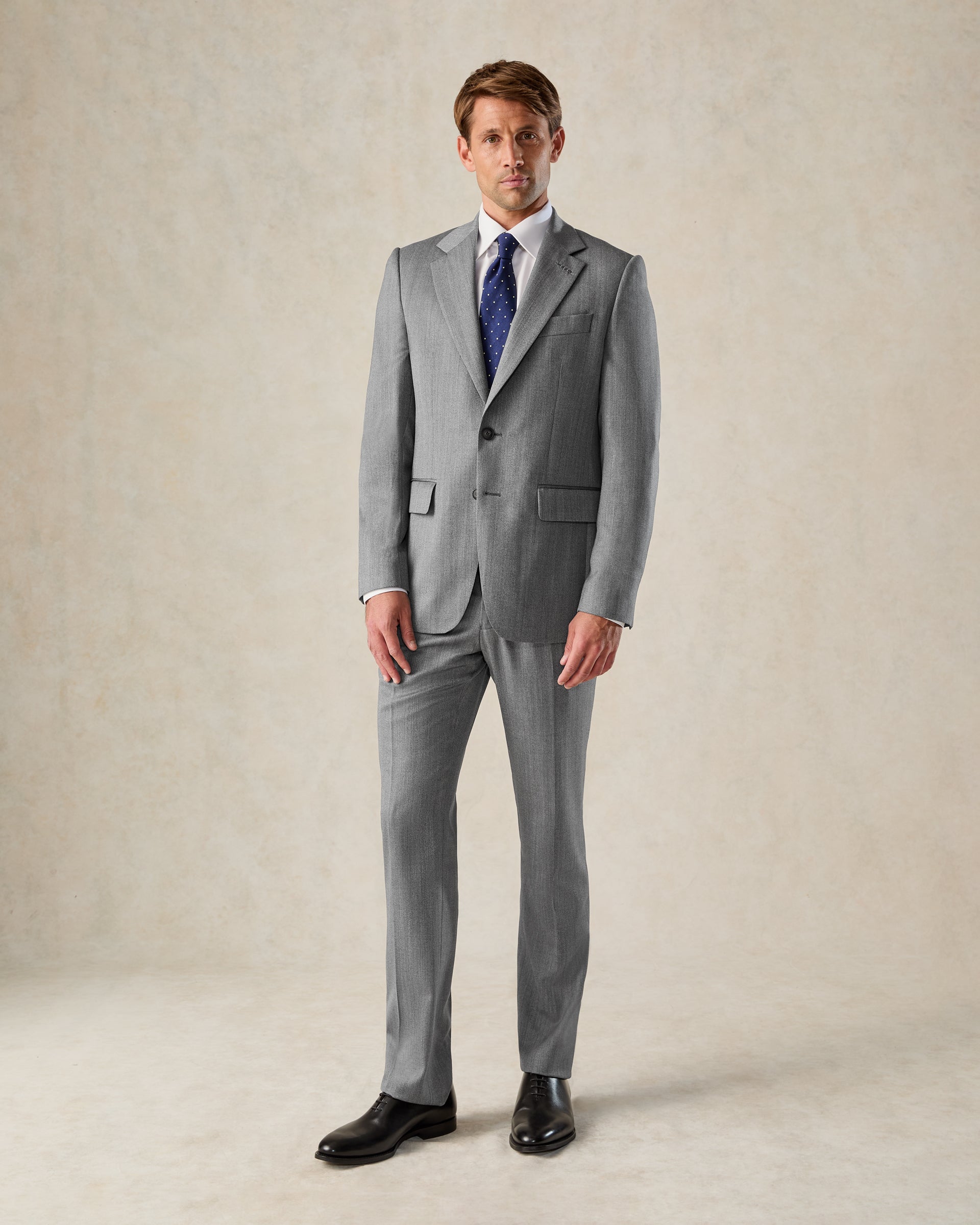 Garbett Grey Wool Herringbone 2-Piece Suit