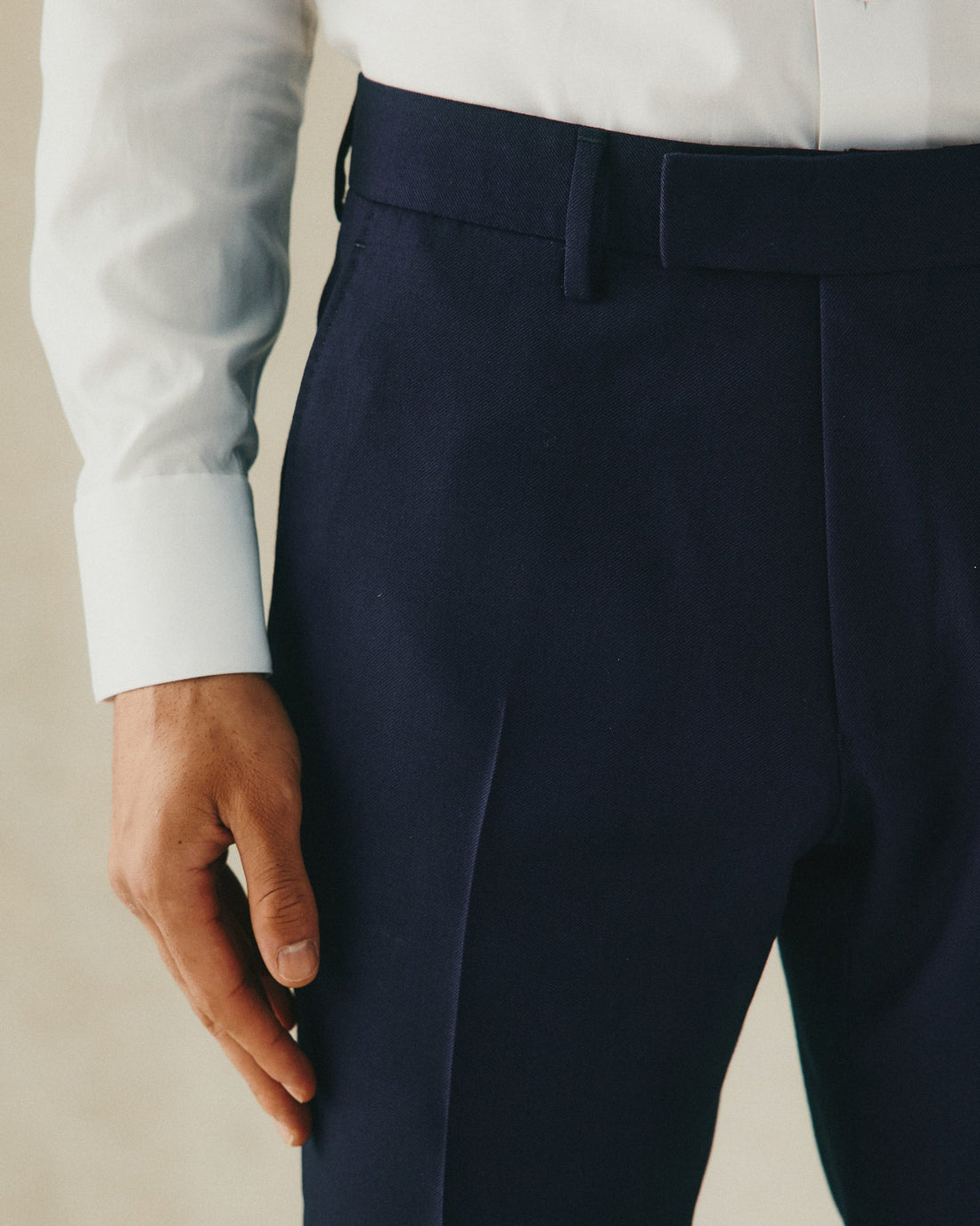 Seymour Blue Wool Twill Suit Trouser