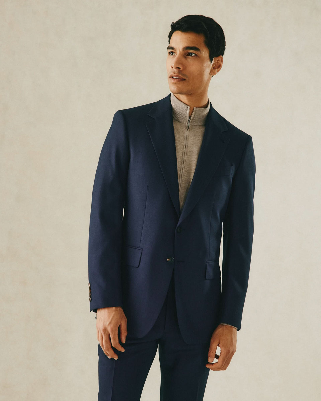 Madden Navy Wool Birdseye Suit Jacket