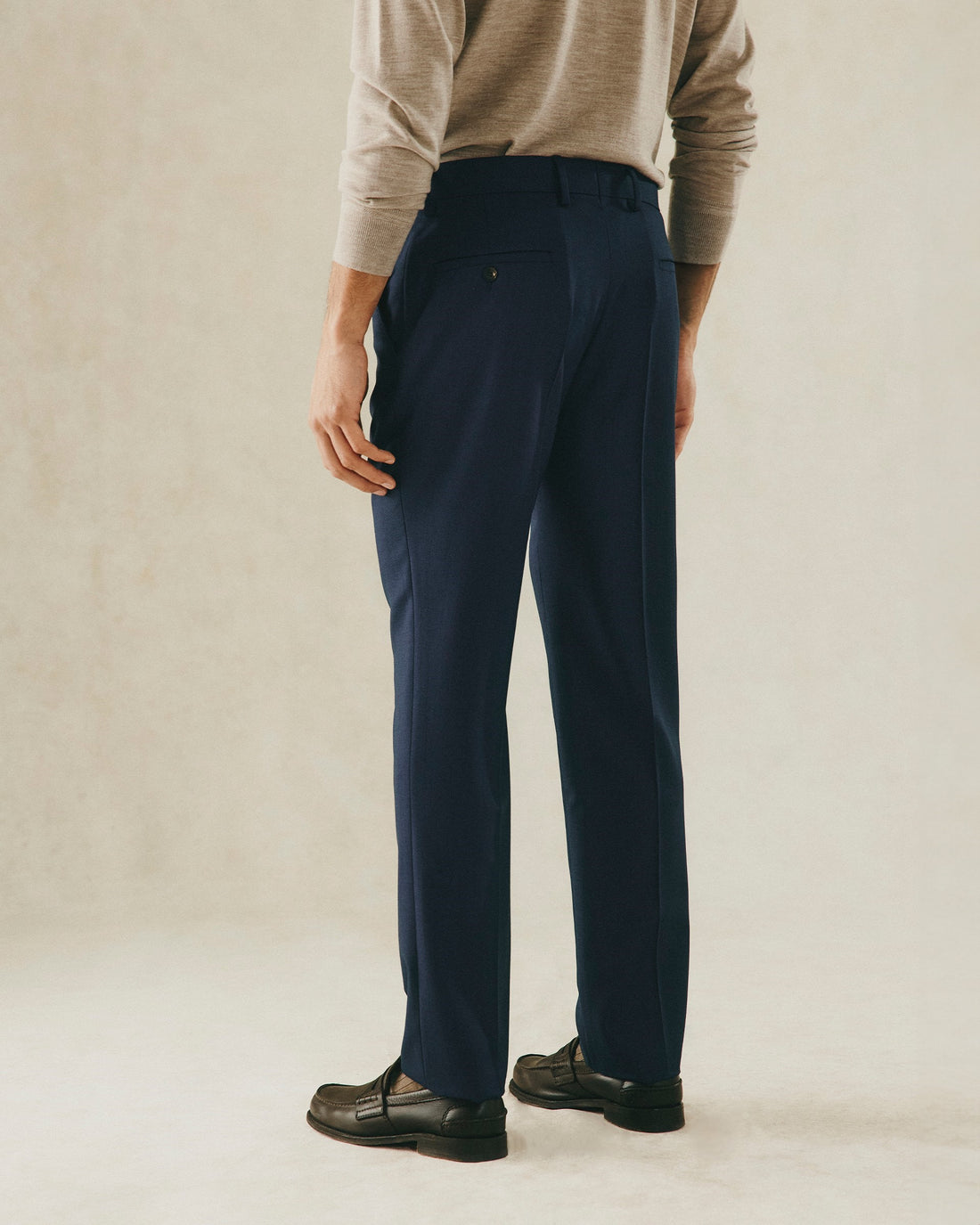 Madden Navy Wool Birdseye Suit Trouser