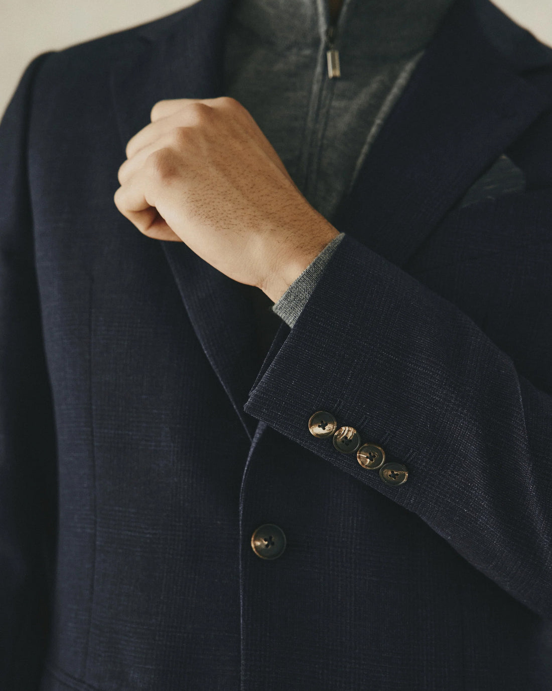 Holbech Navy Wool Check 2-Piece Suit [Available as separates]