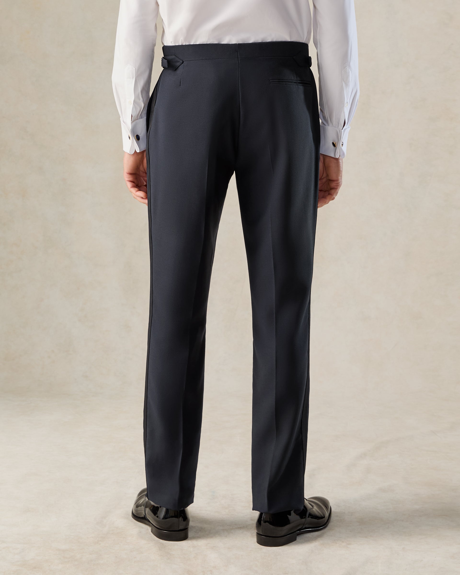 Weldon Wool Mohair Barathea Evening Trouser Navy