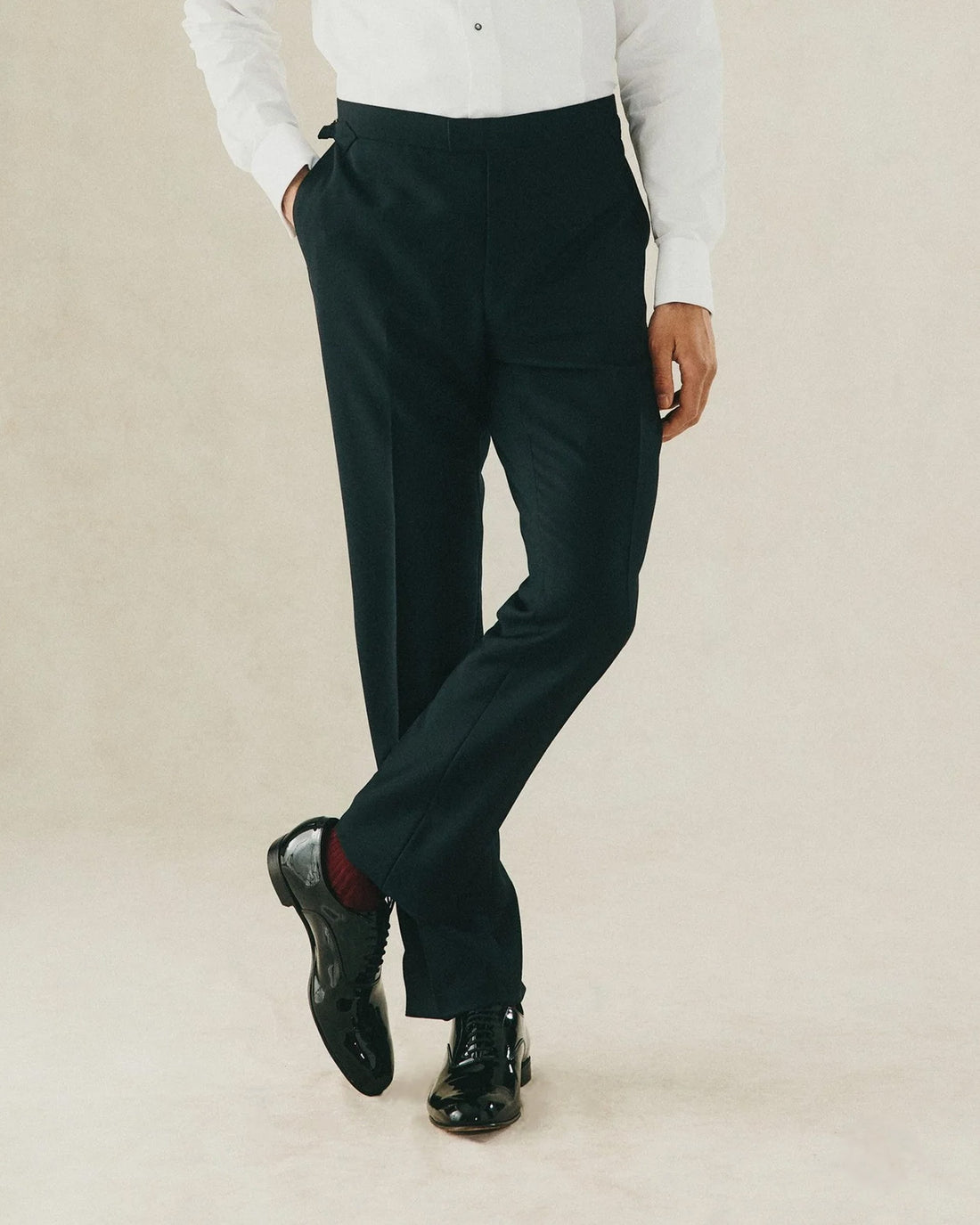 Weldon Navy Wool Mohair Barathea Evening Trouser