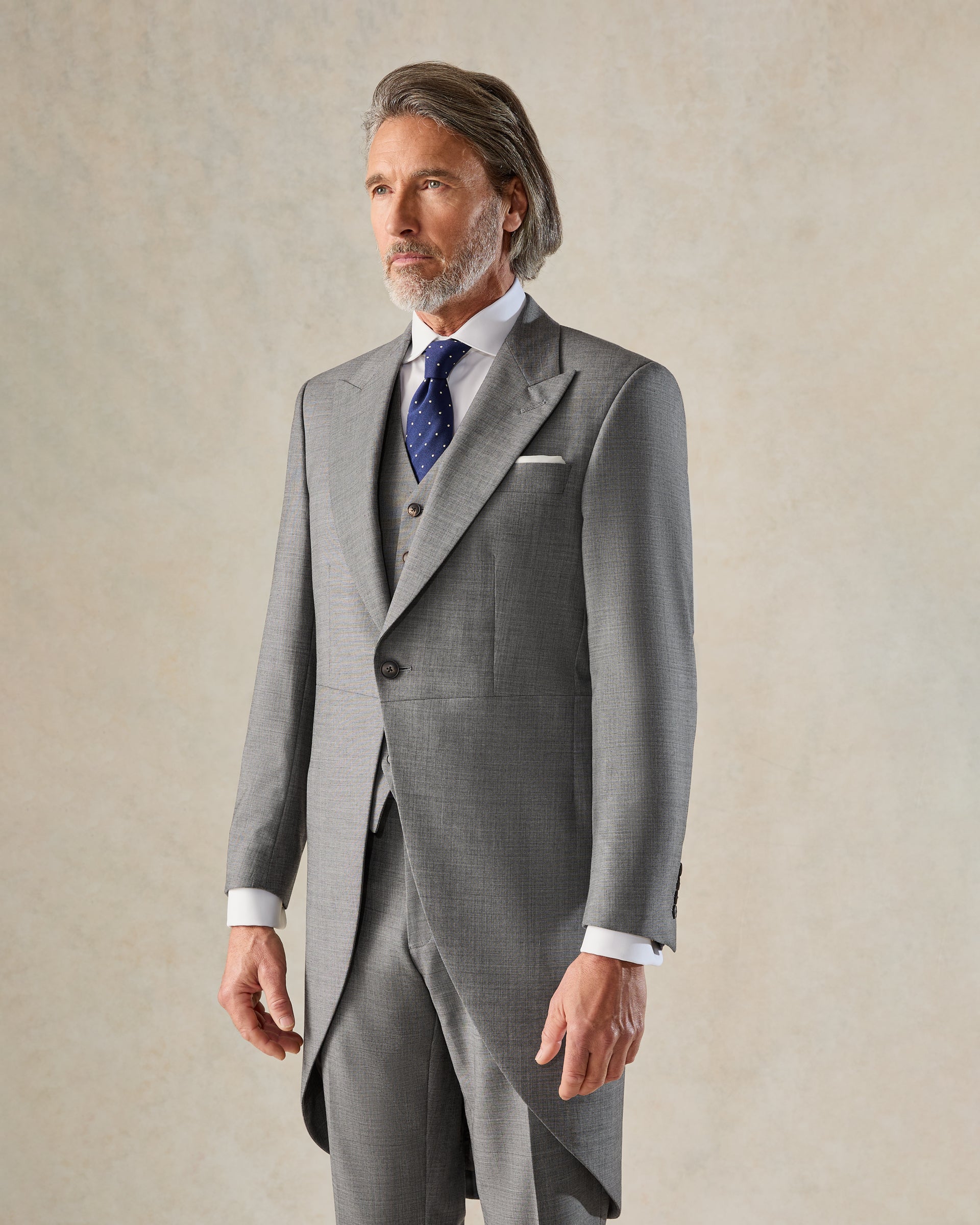 Torlese Virgin Wool Sharkskin Morning Coat Grey