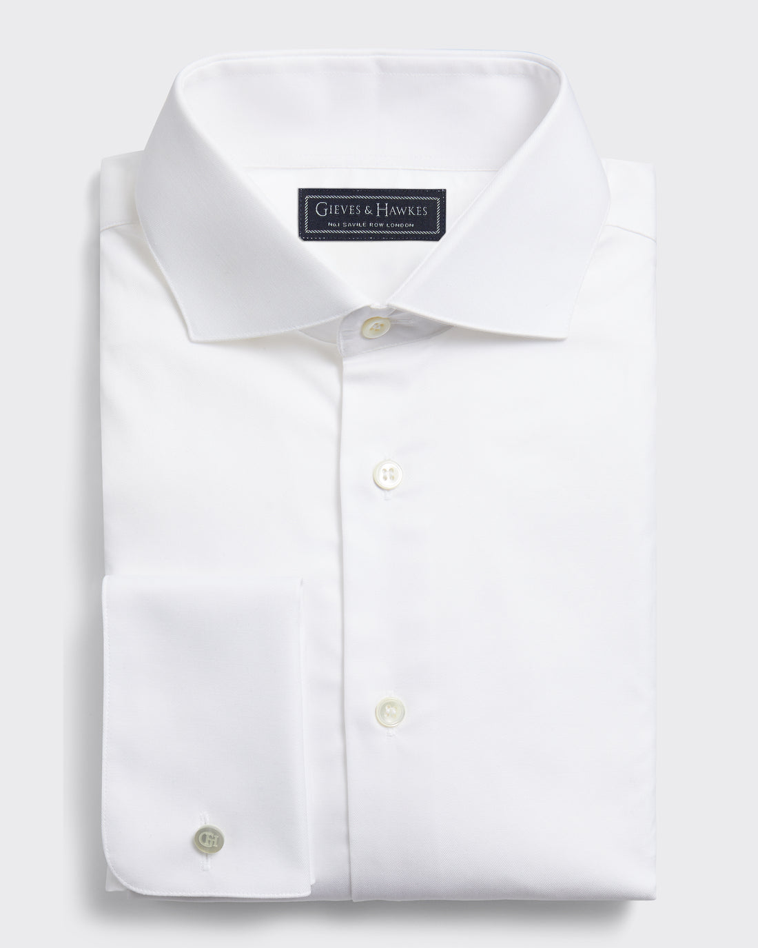 Dampier Shirt Twill Classic Fit Double Cuff Shirt White