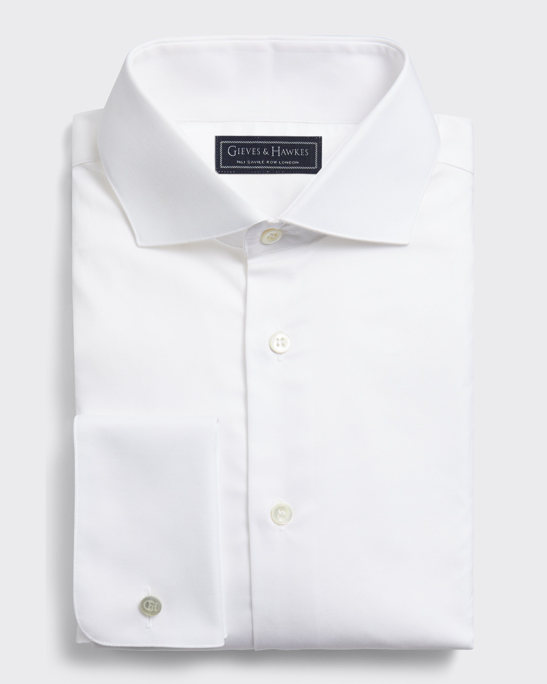 Digby Cotton Twill Single Cuff Shirt White