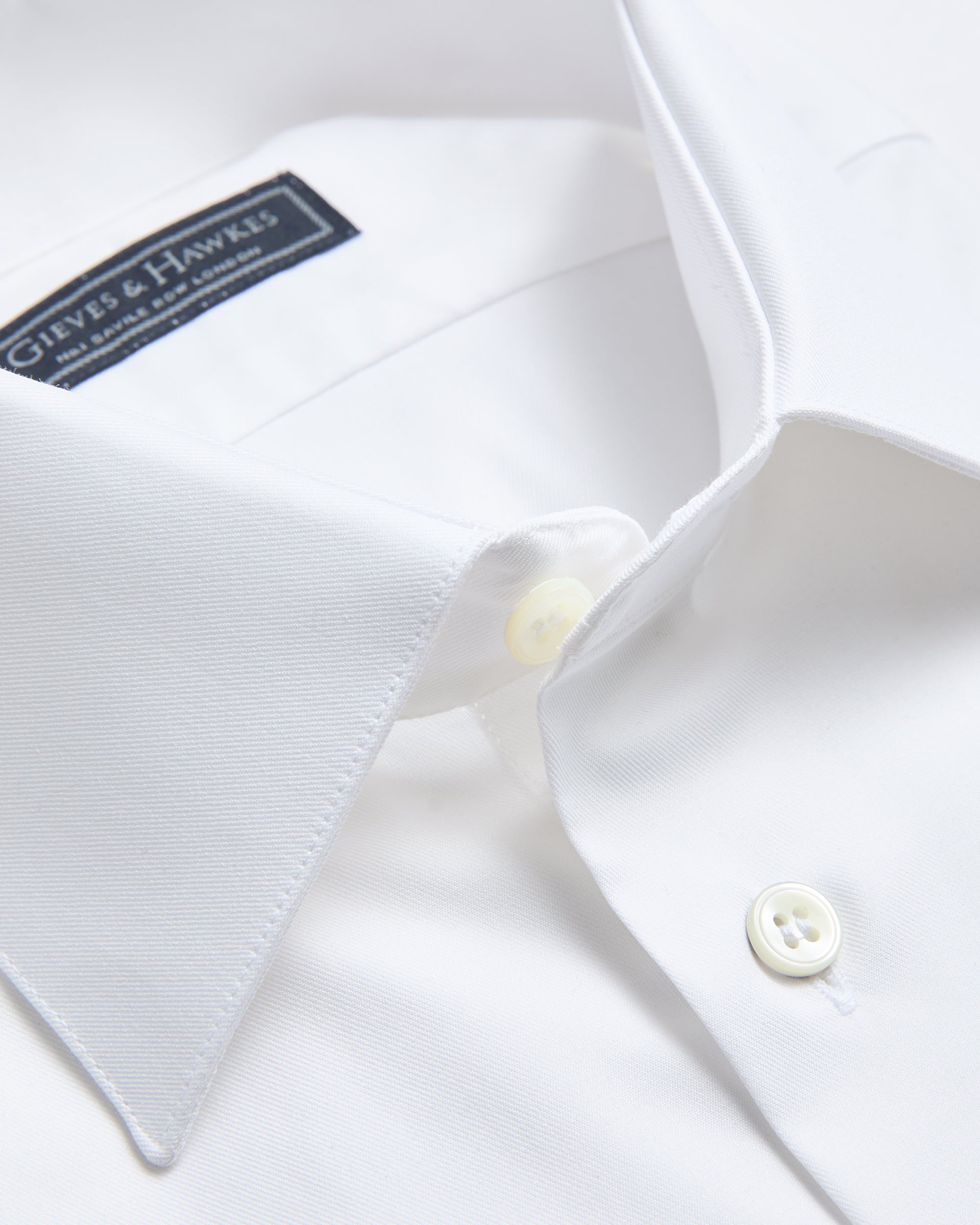 Leveson Cotton Twill Single Cuff Shirt White