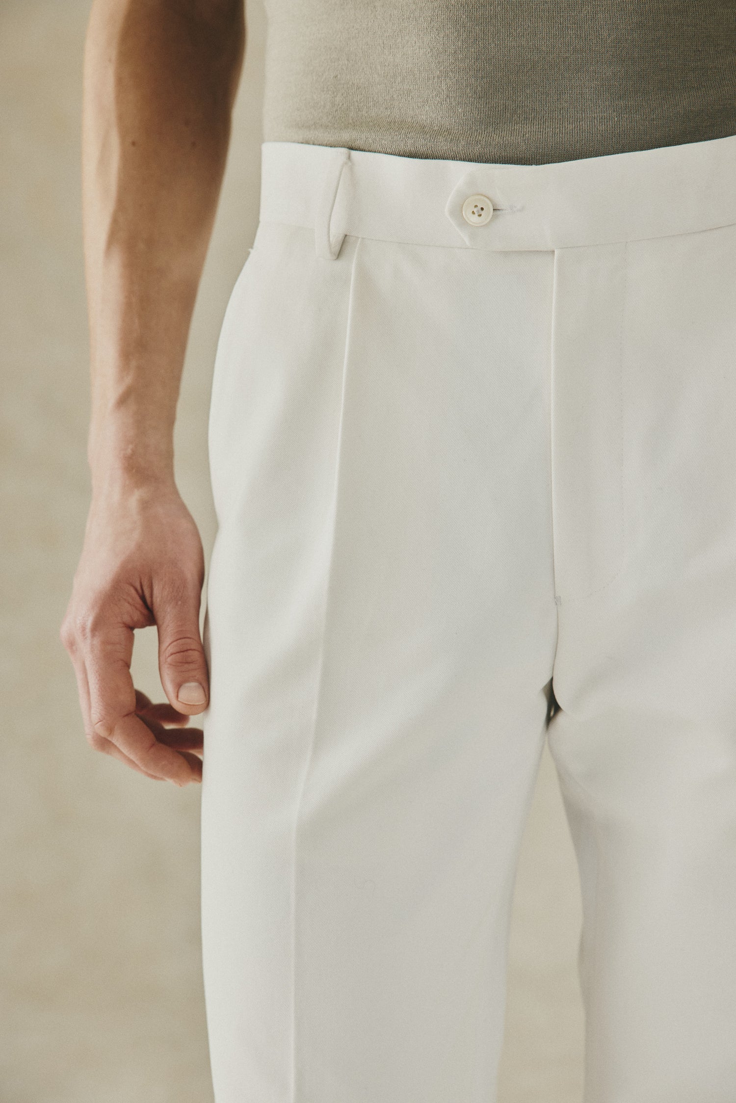 Livingstone Pleat Trouser White