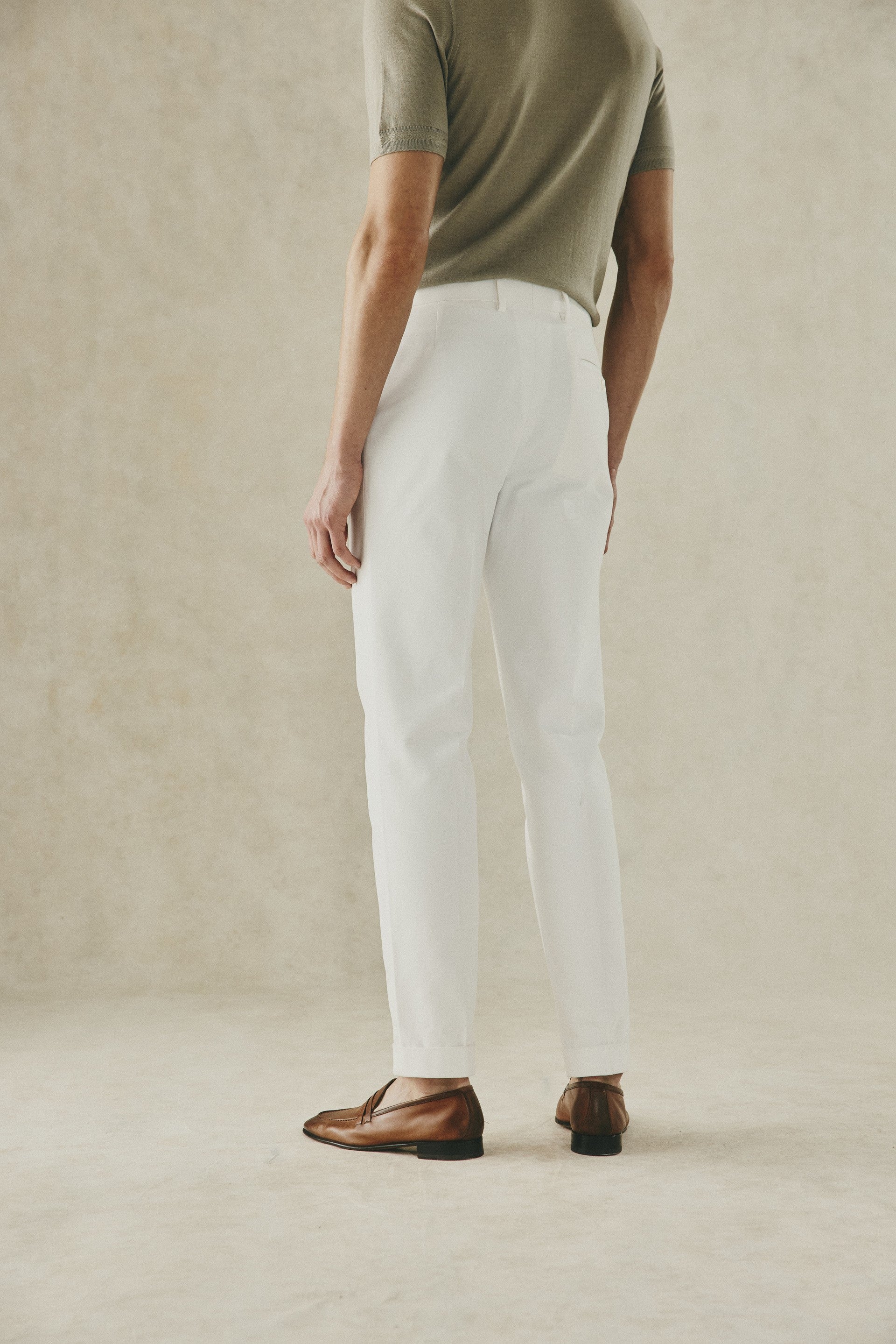 Livingstone Pleat Trouser White