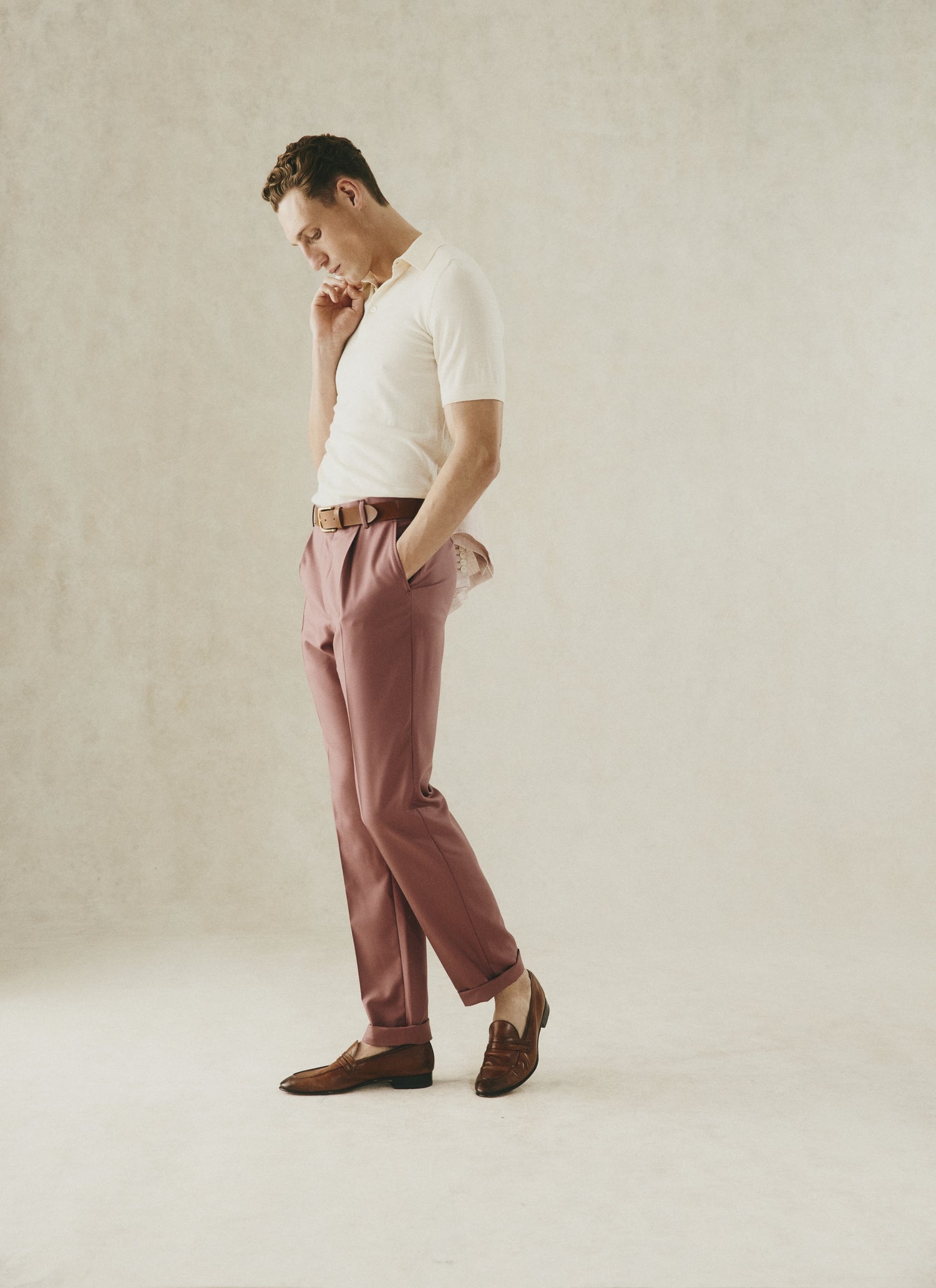 Livingstone Pleat Trouser Pink