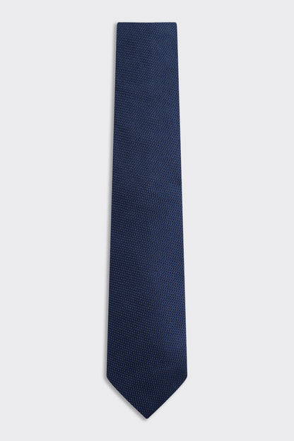 Carberry Silk Tie Navy Grenadine