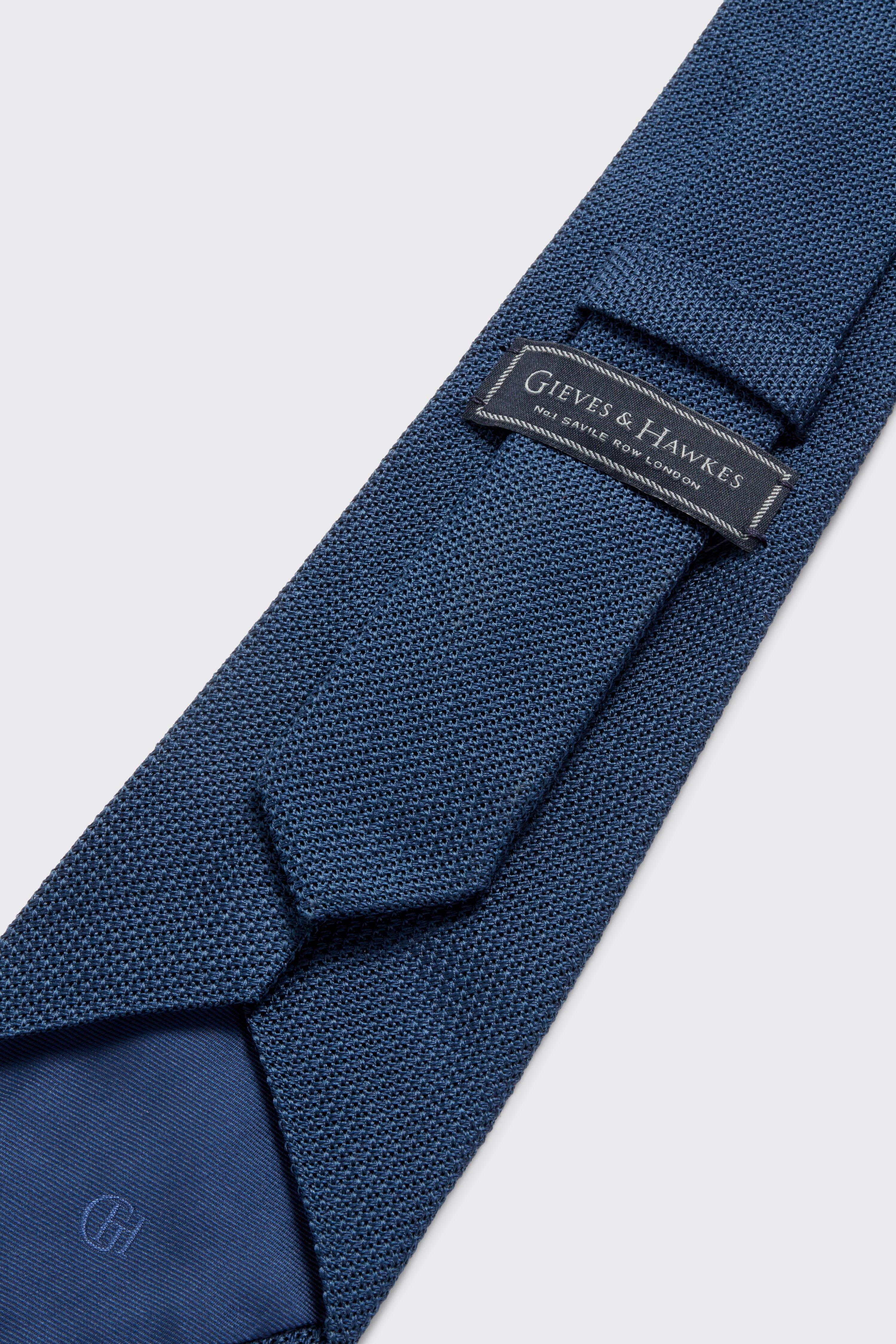 Carberry Silk Tie Navy Grenadine