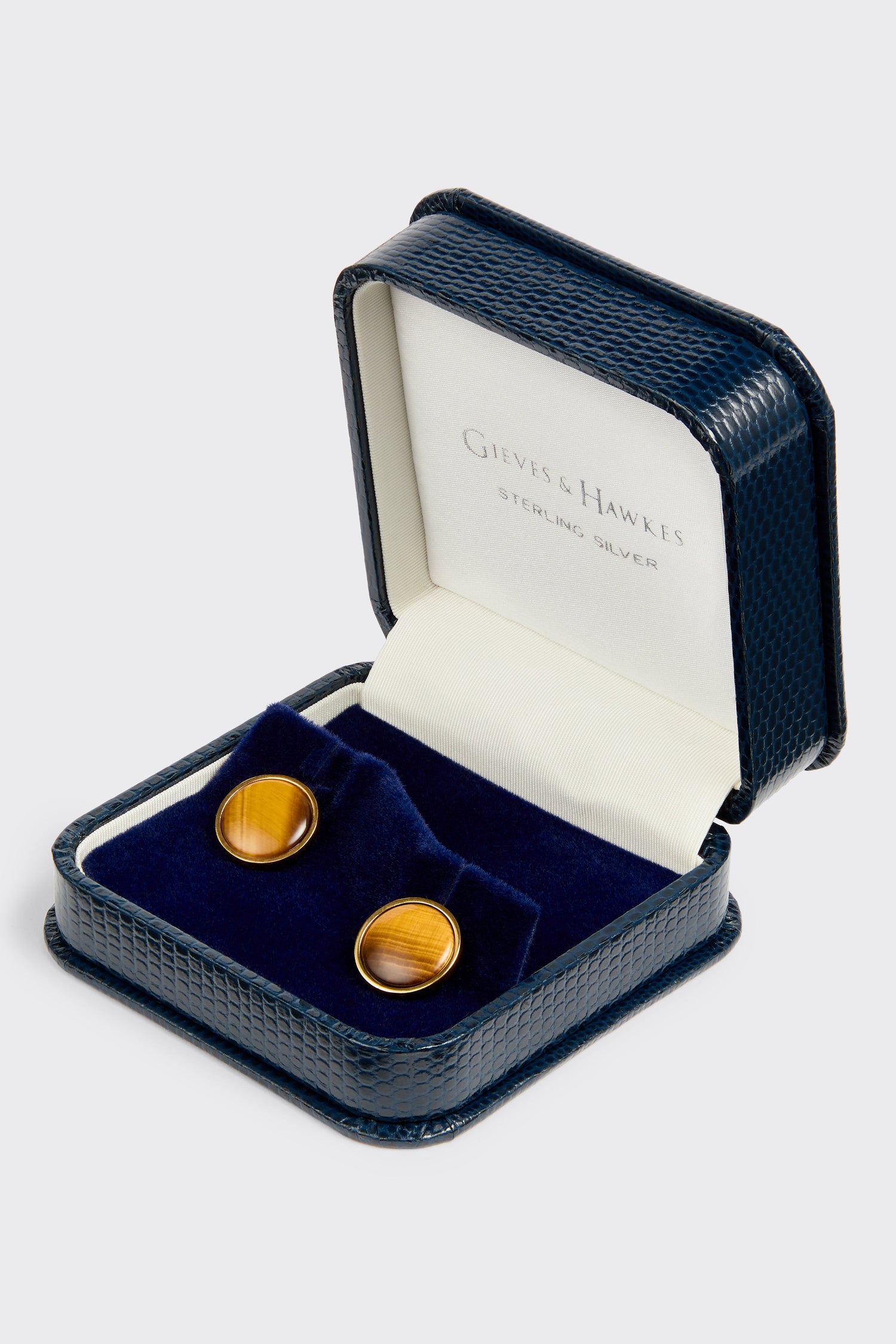 Clint Gold Plated Sterling Silver Cufflinks Tigerseye