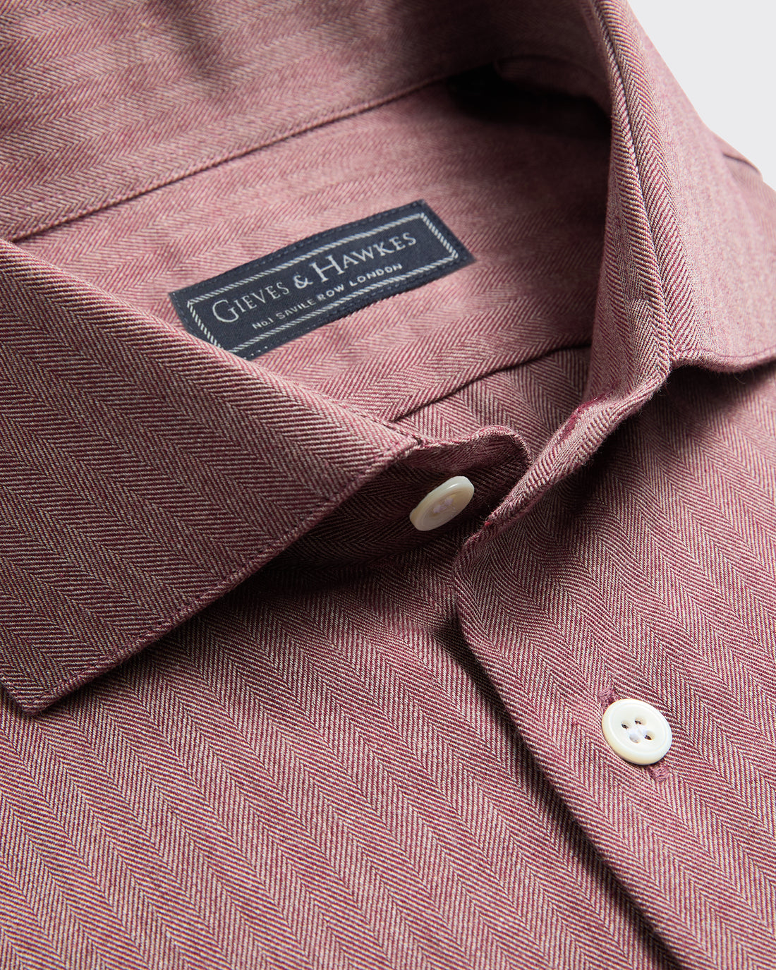 Carpendale Herringbone Shirt Burgundy