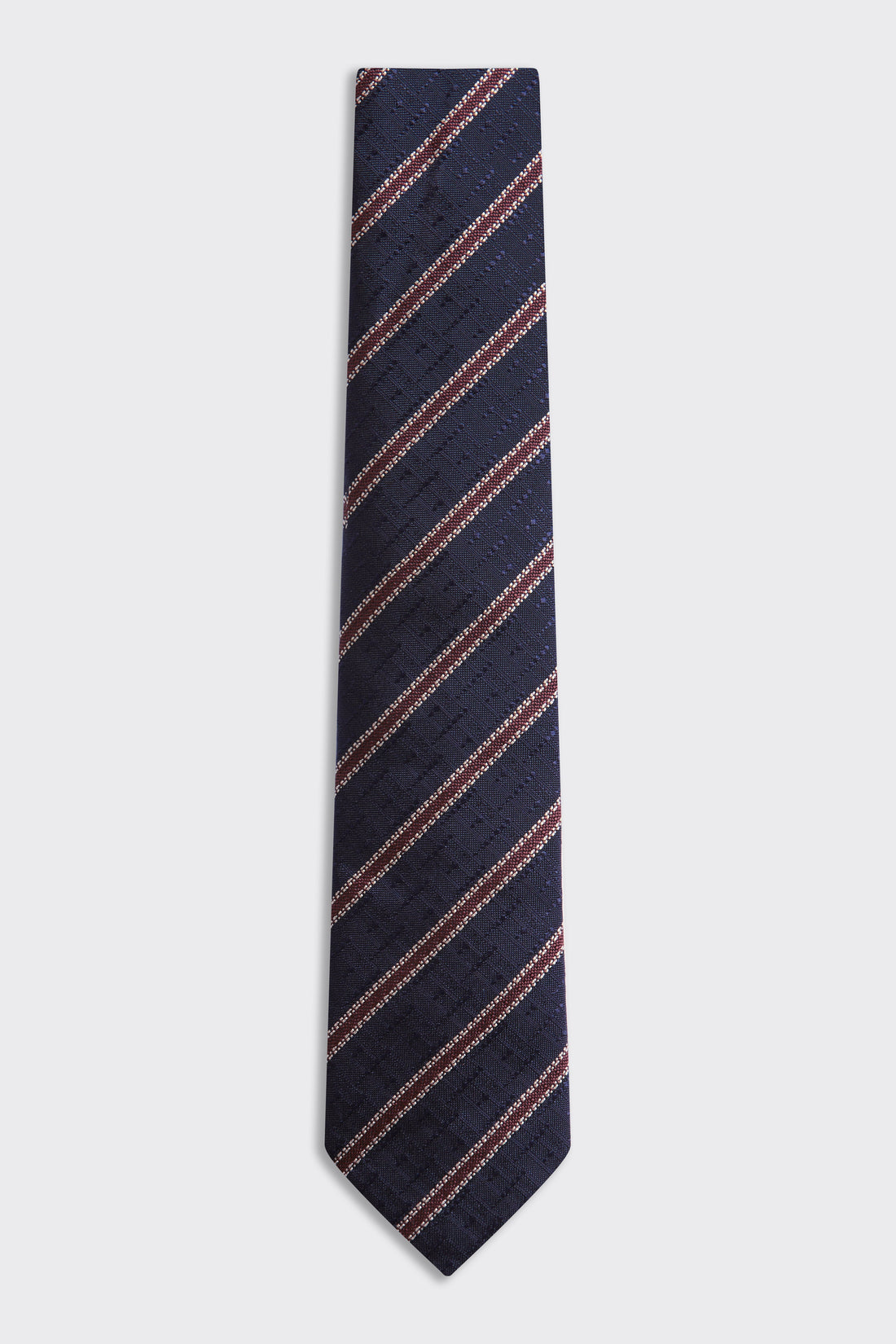 Carberry Silk Tie Dark Navy Stripe