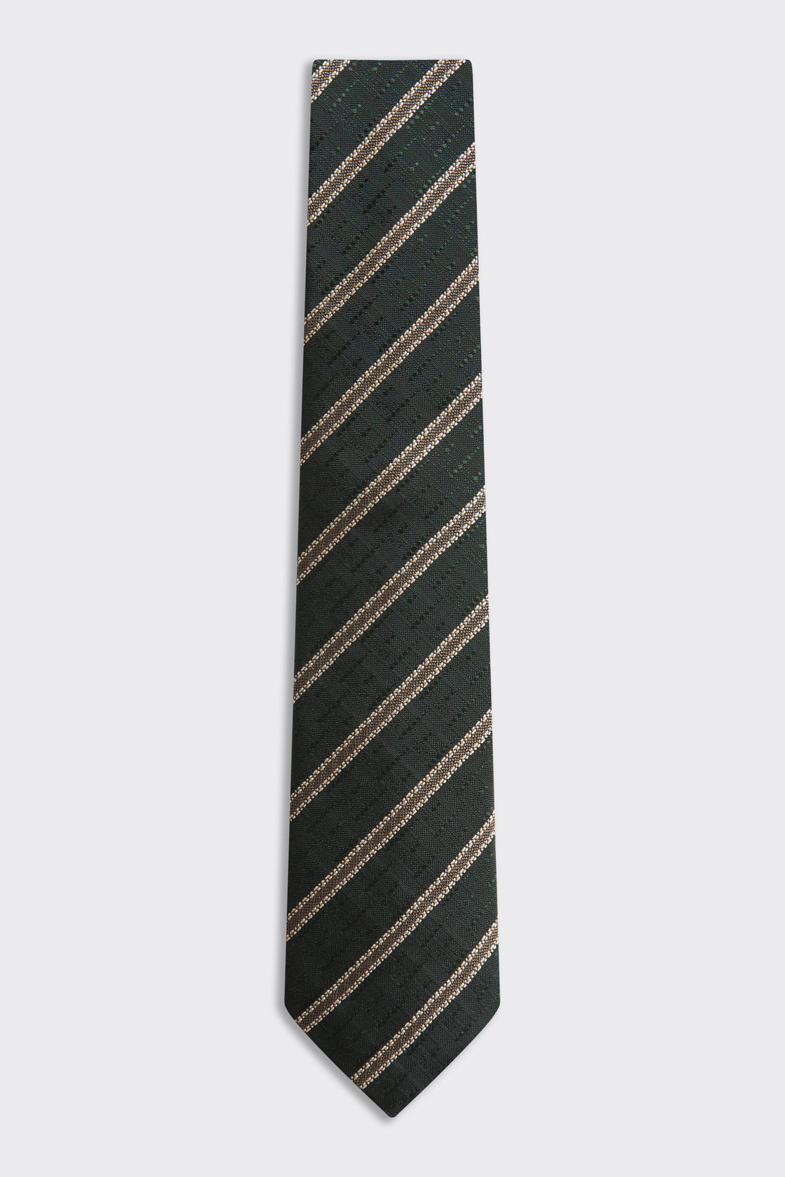 Carberry Silk Tie Dark Green Stripe