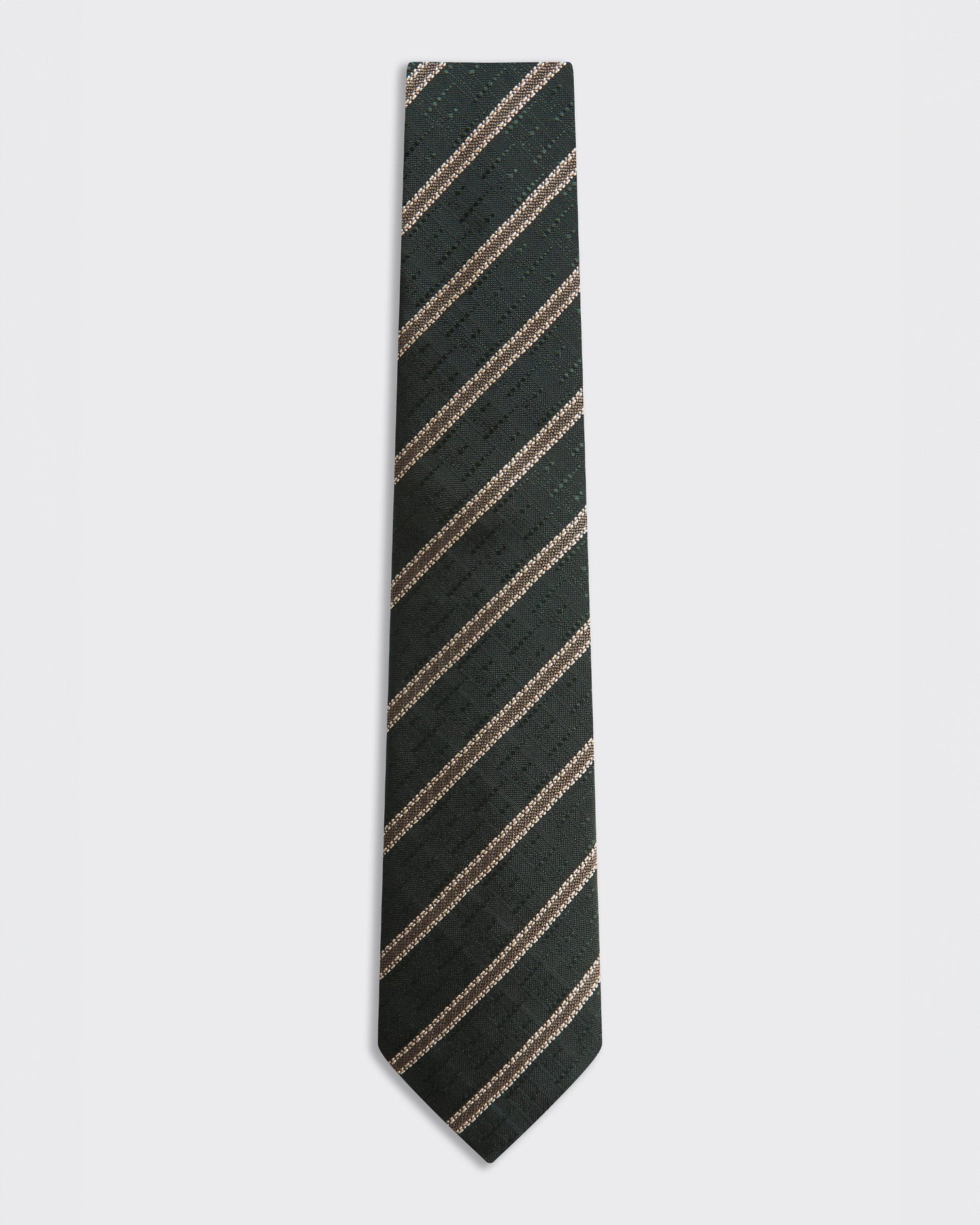 Carberry Silk Tie Dark Green Stripe