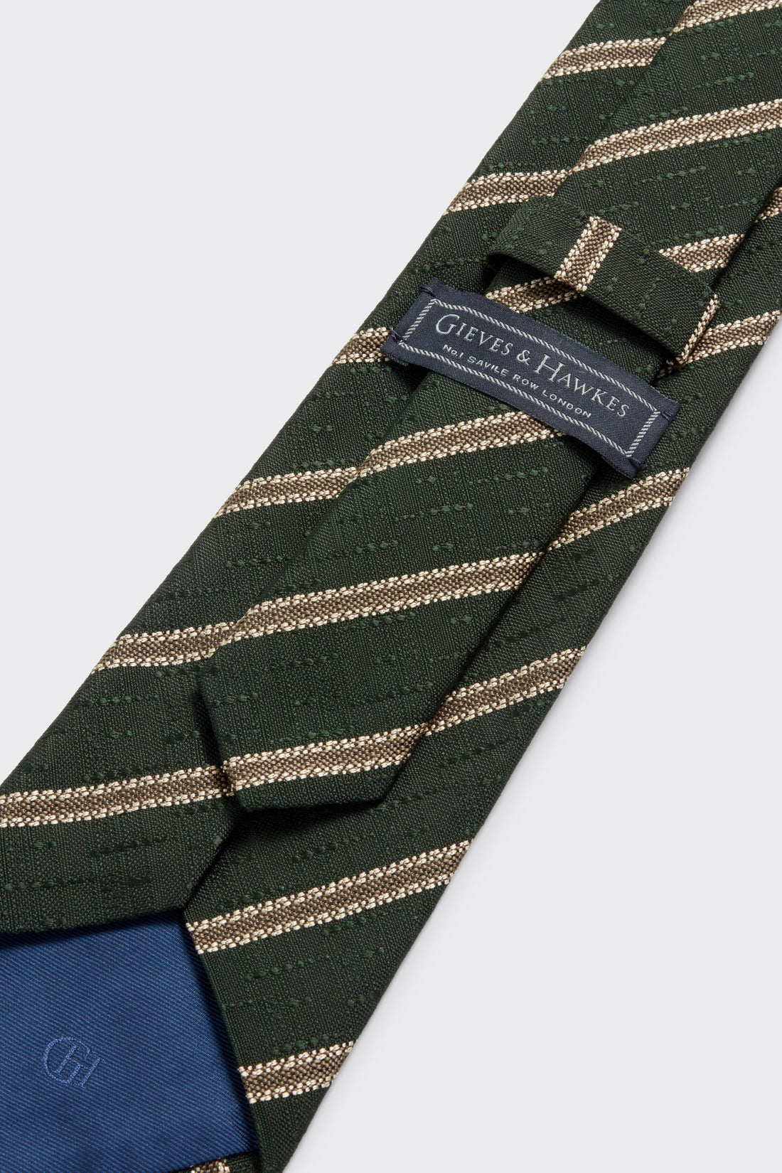 Carberry Silk Tie Dark Green Stripe