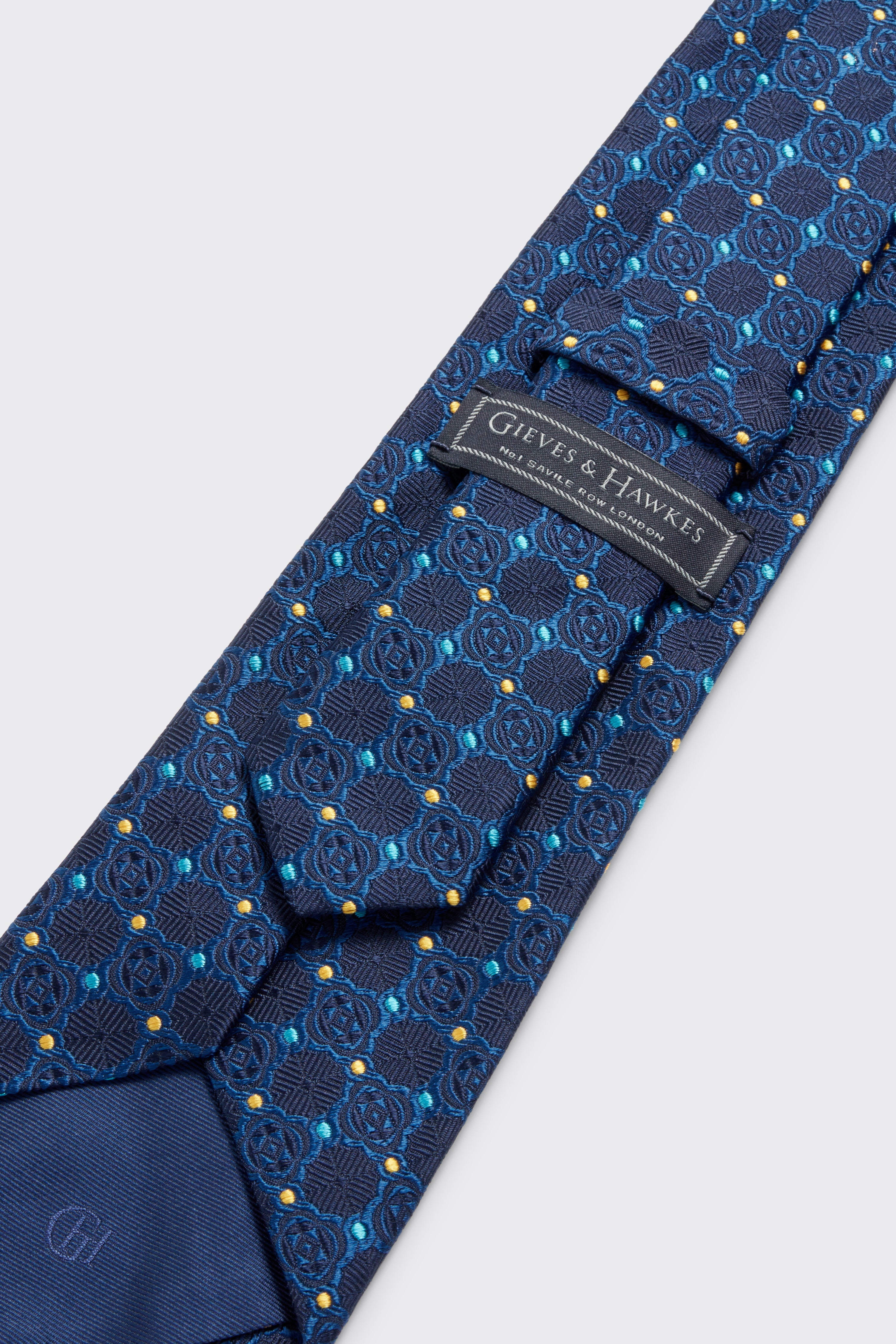 Carberry Silk Tie Navy Texture