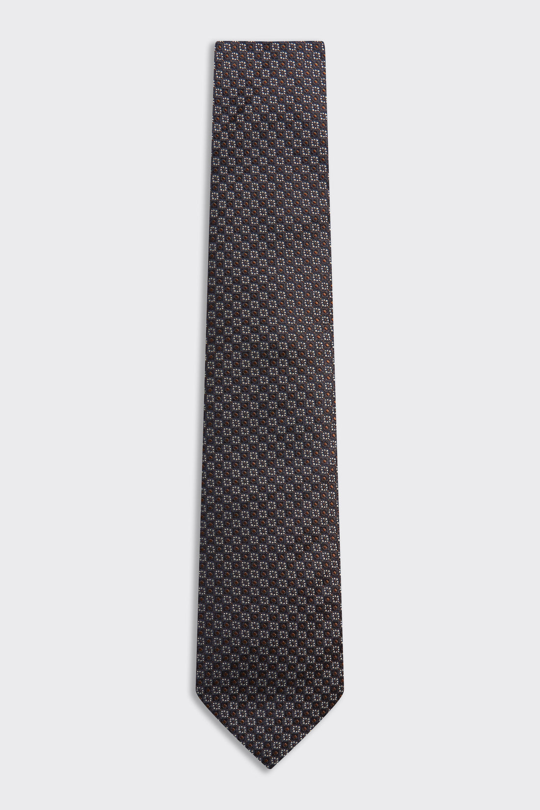 Carberry Silk Tie Dark Brown Small Floral