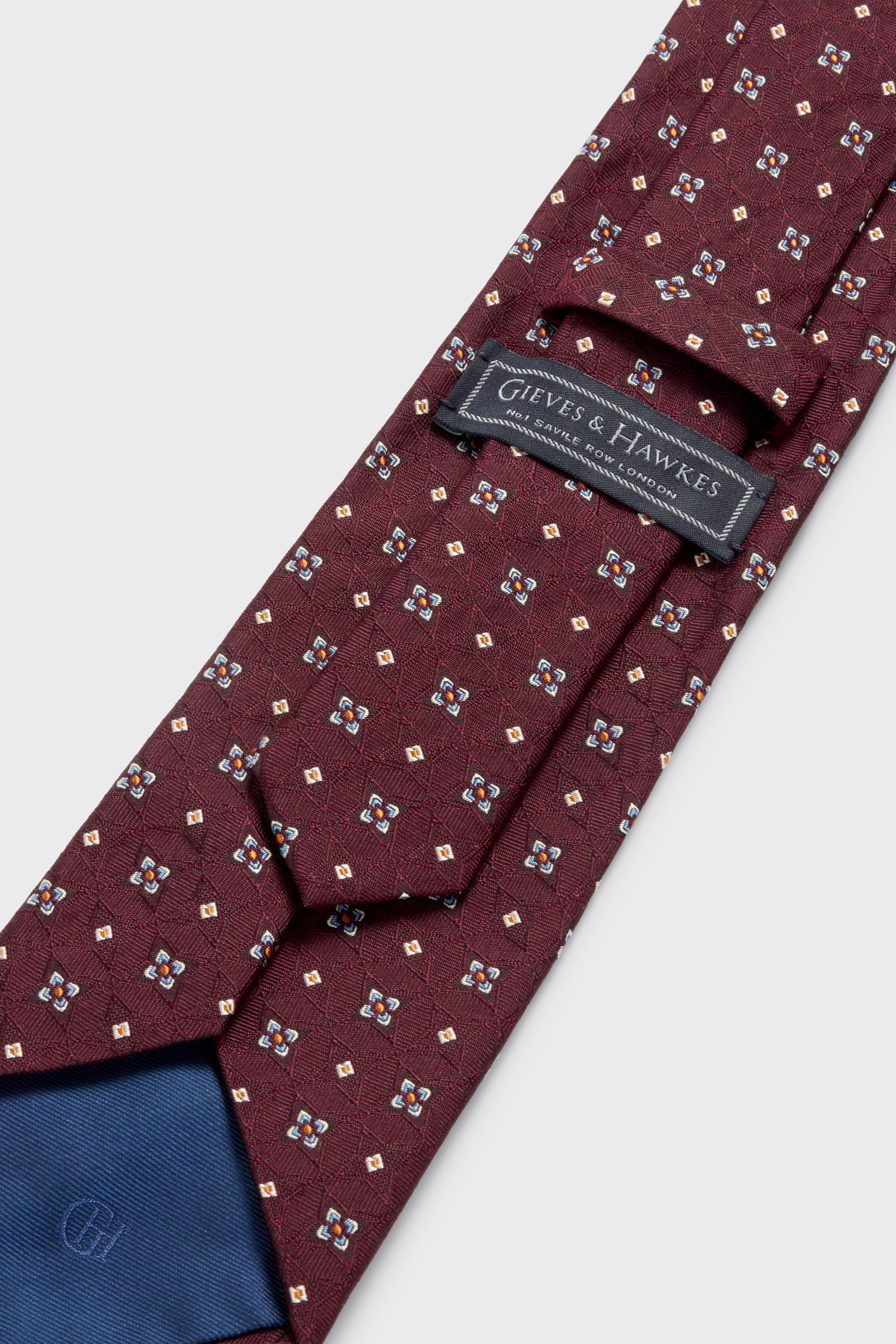 Carberry Silk Tie Burgundy/Wine Jacquard