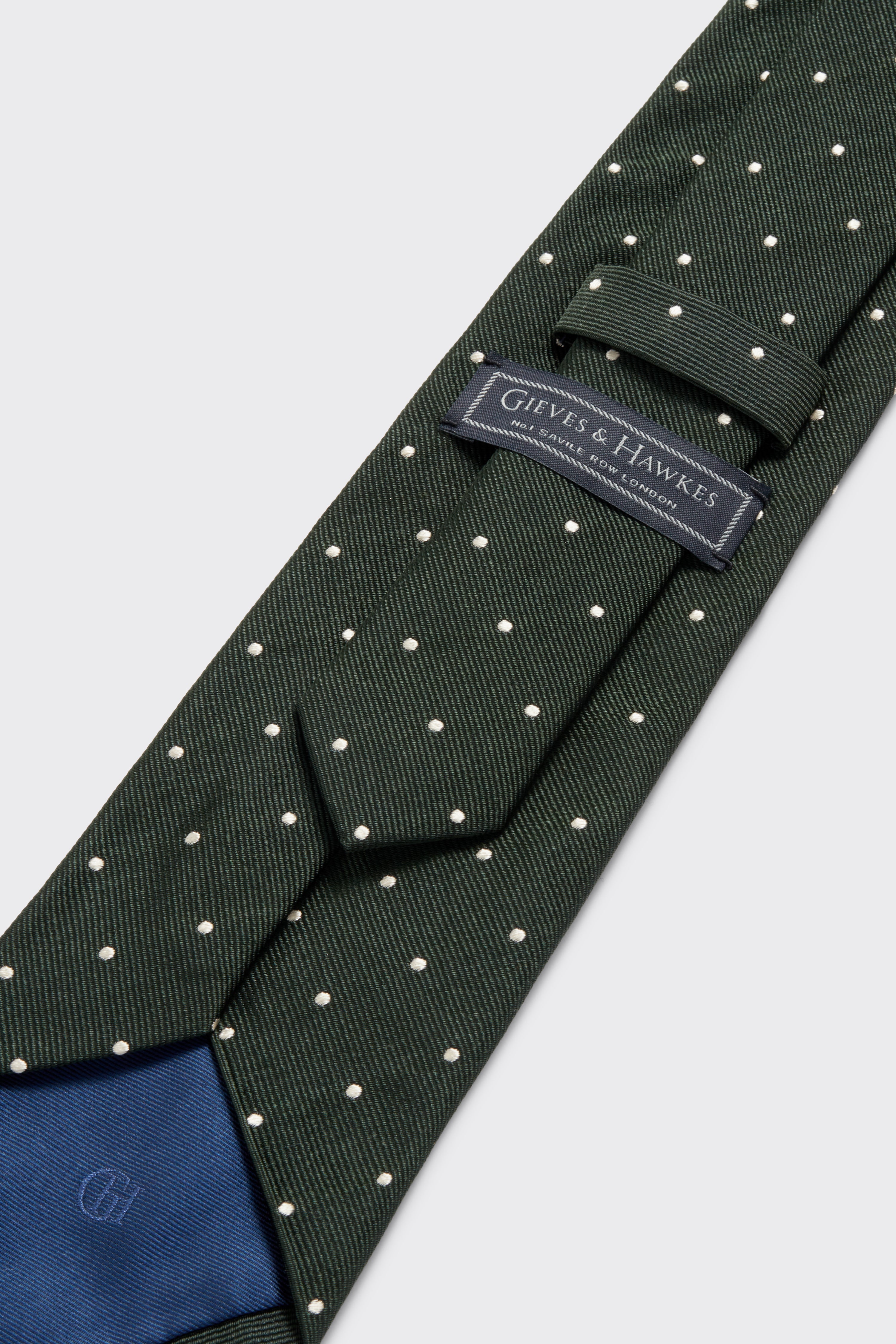 Carberry Silk Tie Dark Green Spot