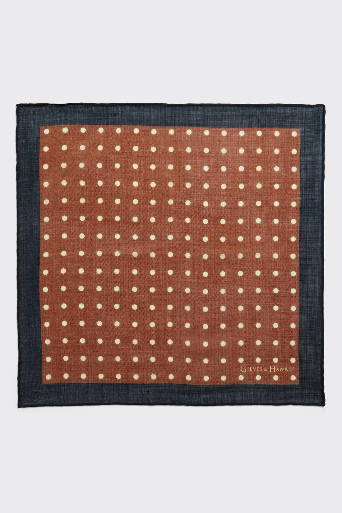 Carver Wool Silk Pocket Square Rust Spot