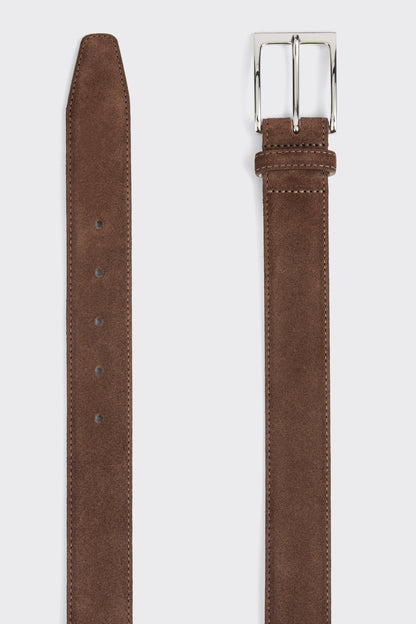 Theed  Belt Dark Brown Suede