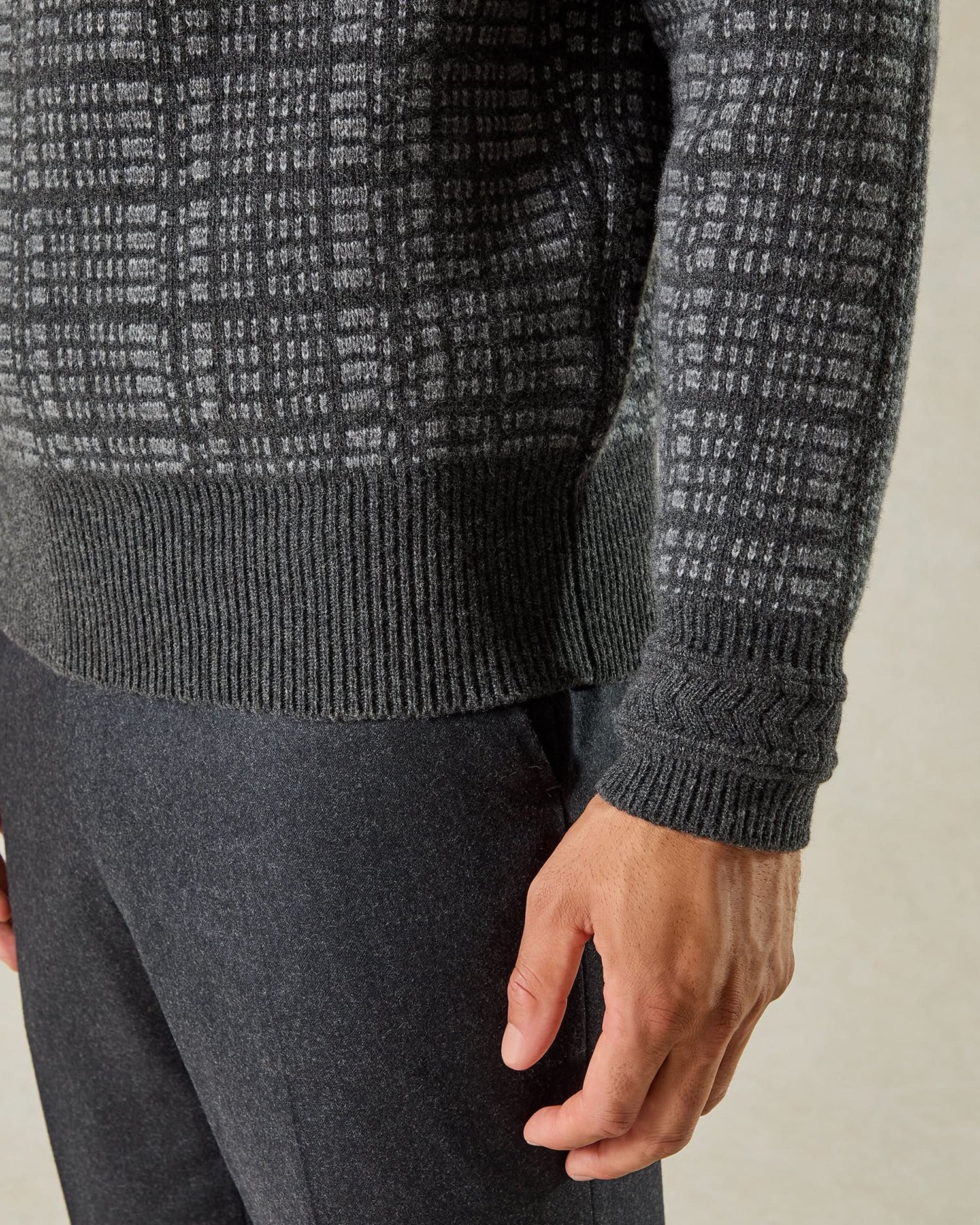 Ballentyne Morse Code Wool Knit Grey