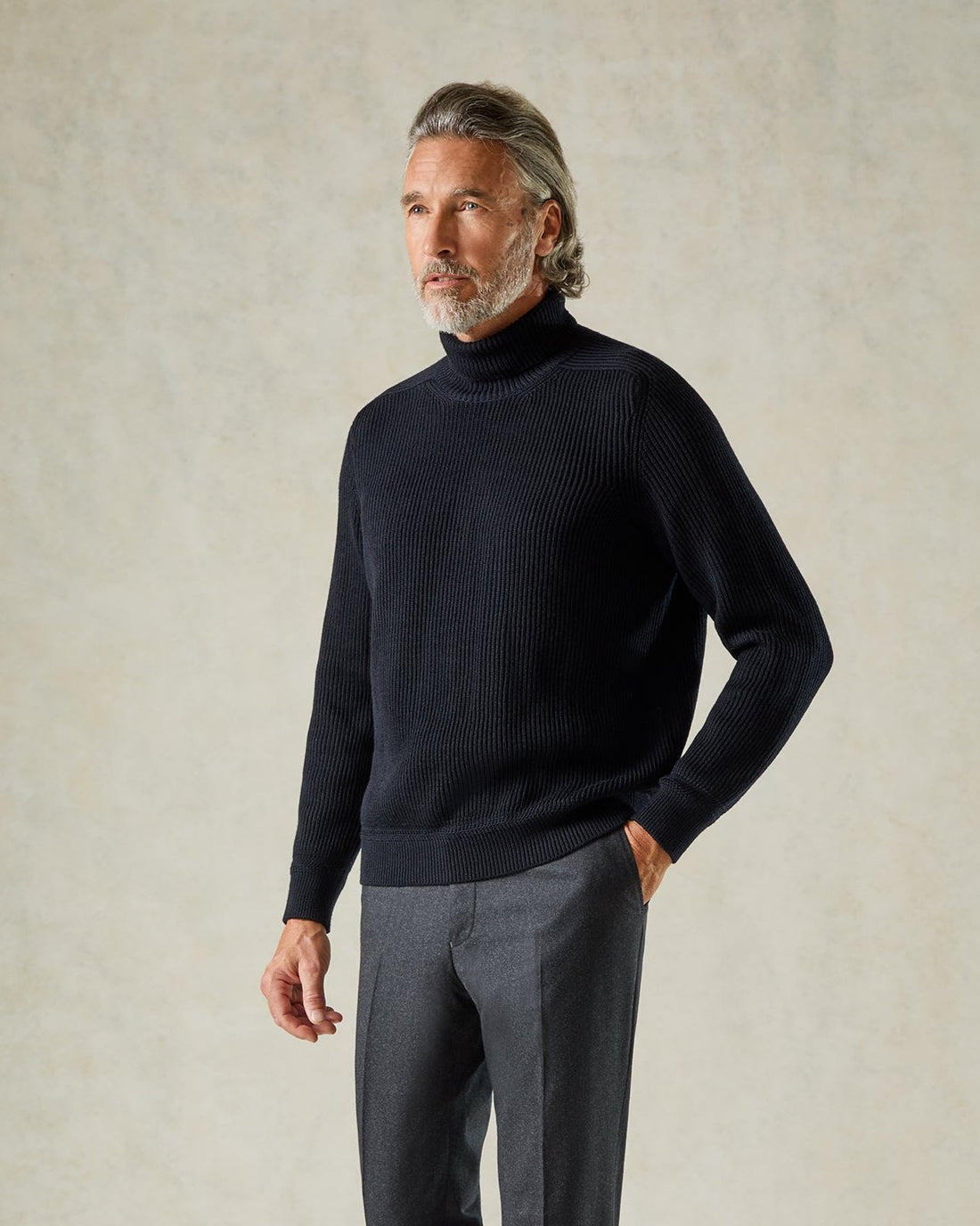 Denison Chunky Knit Roll Neck Black