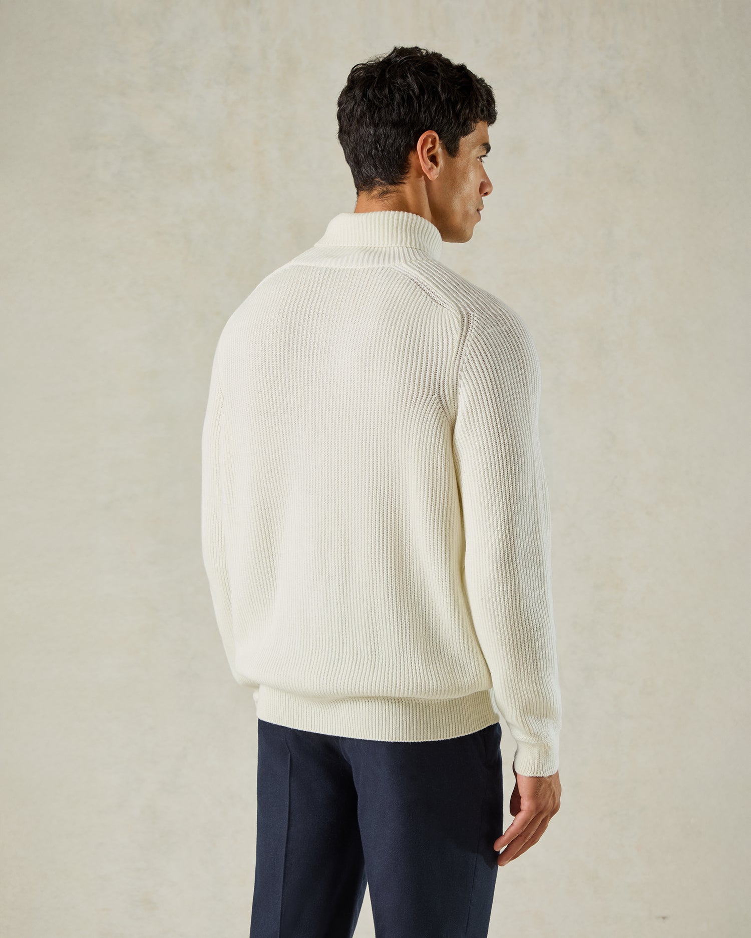 Denison Chunky Knit Roll Neck White