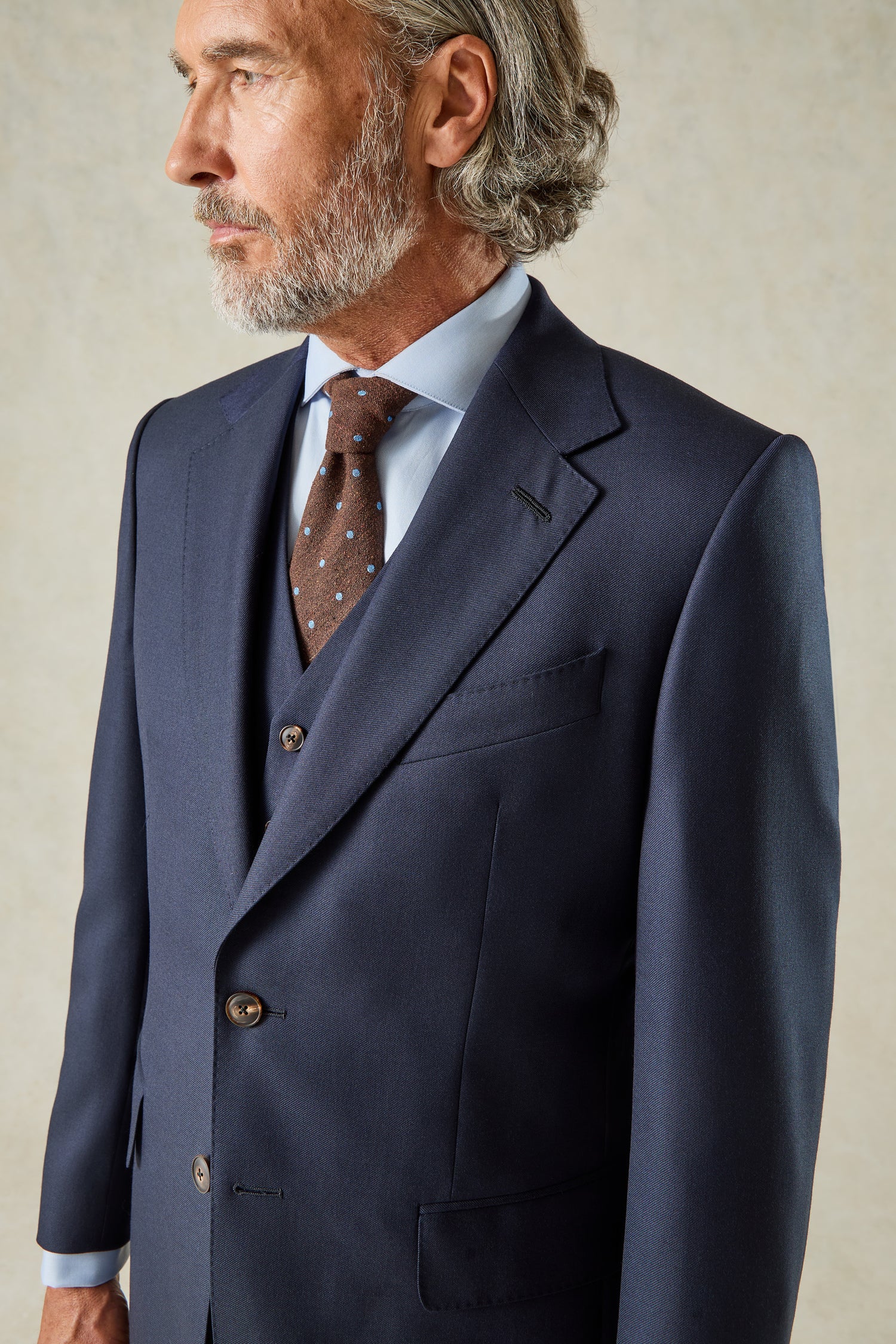 Doughty Navy Wool Twill 3-piece Suit [Available as separates]