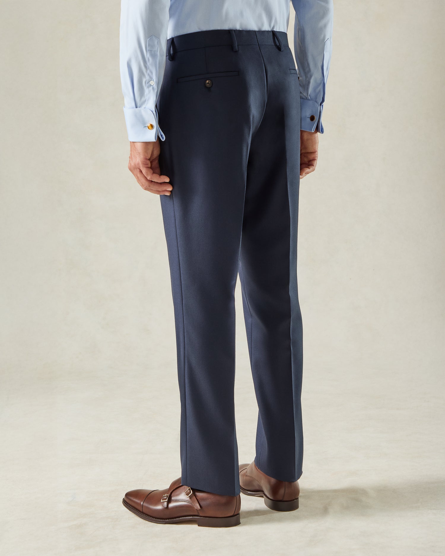 Doughty Navy Wool Twill Suit Trouser