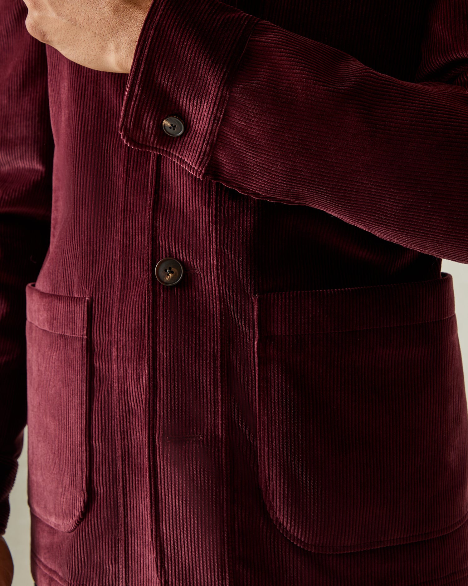 Fawcett Corduroy Overshirt Burgundy