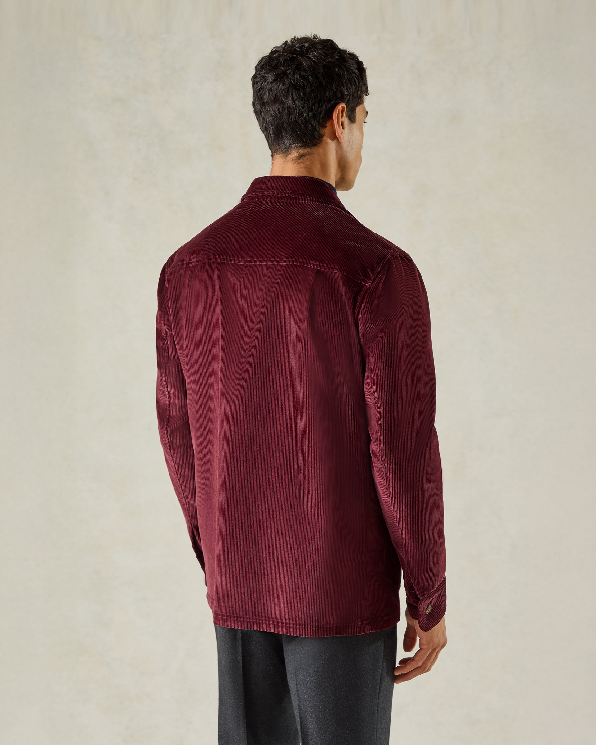 Fawcett Corduroy Overshirt Burgundy