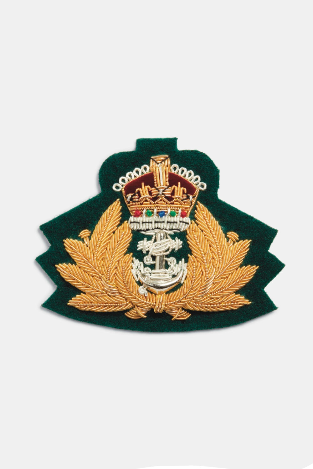 Royal Navy Beret Badge - Tudor Crown - Green